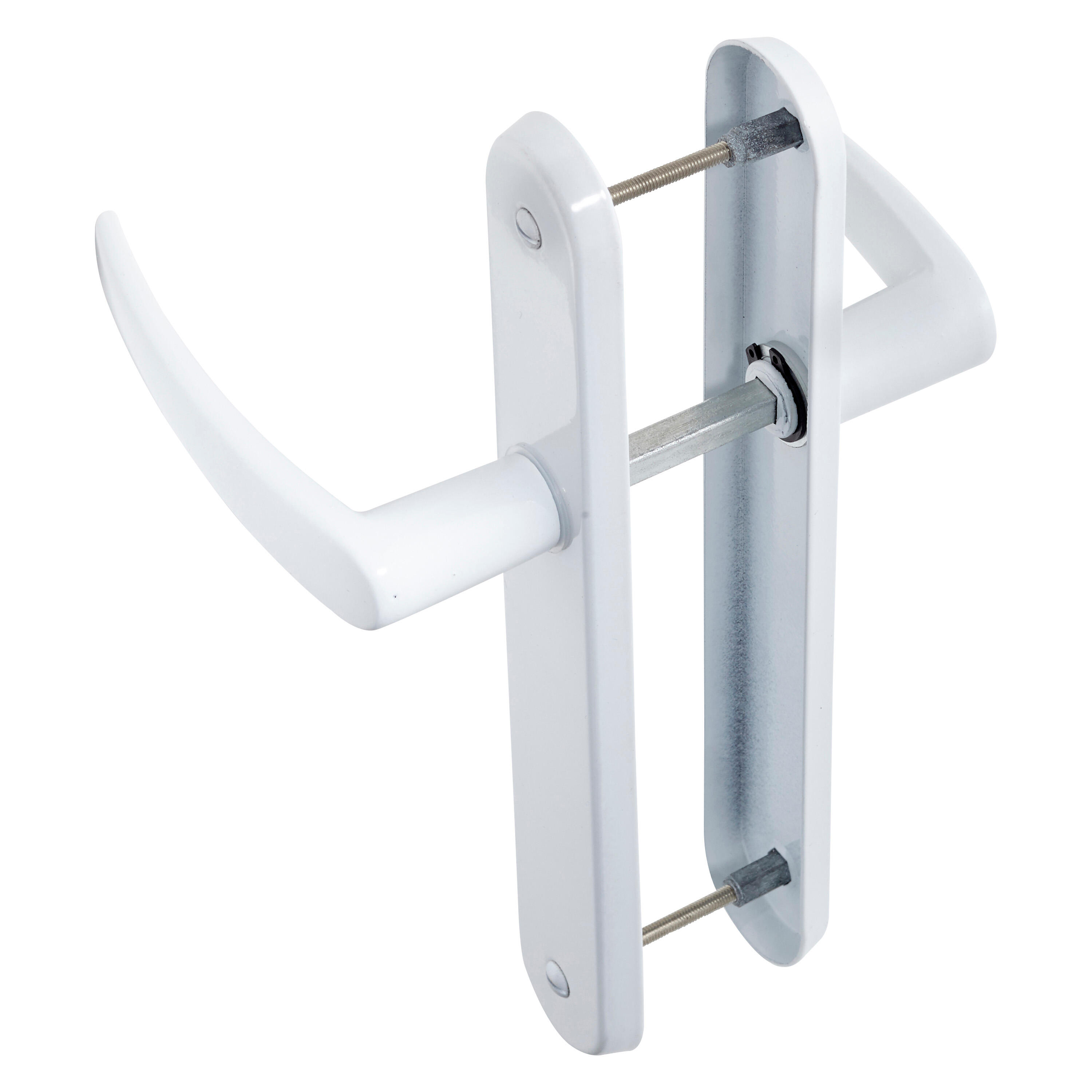 2 poignées sur plaque sans trou Jess acier blanc brillant, entraxe 195 mm - 2