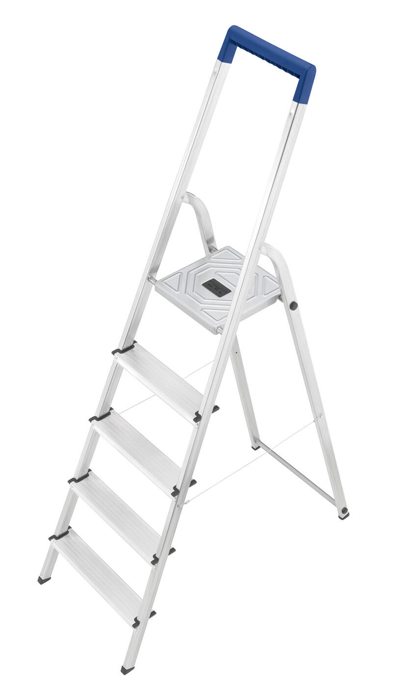 Escabeau Pliant Hailo ComfortLine MK80 - 2 Marches, Aluminium, Gris Argenté, 62 Cm