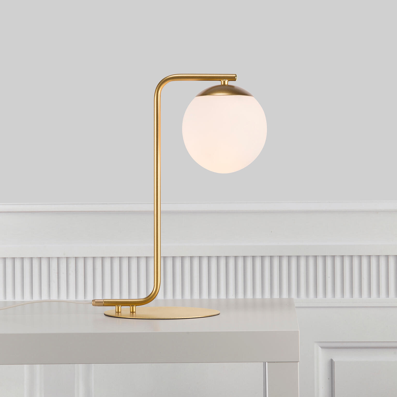 Lampe Grant, acier, opale, H.41 cm, E14 - 3