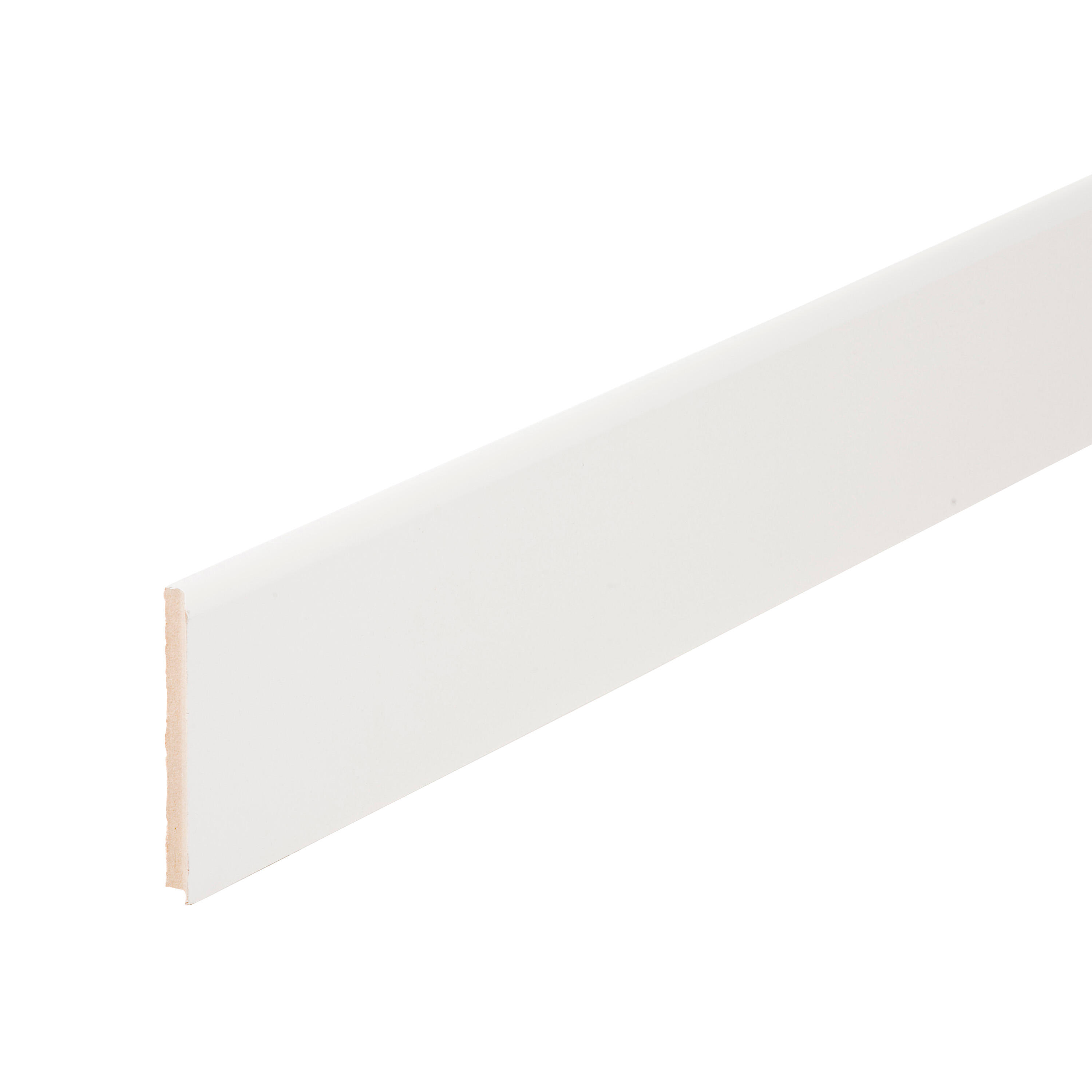 Plinthe médium (MDF) arrondie revêtu mélaminé blanc, 12 x 120 mm, L.2.2 m - 2
