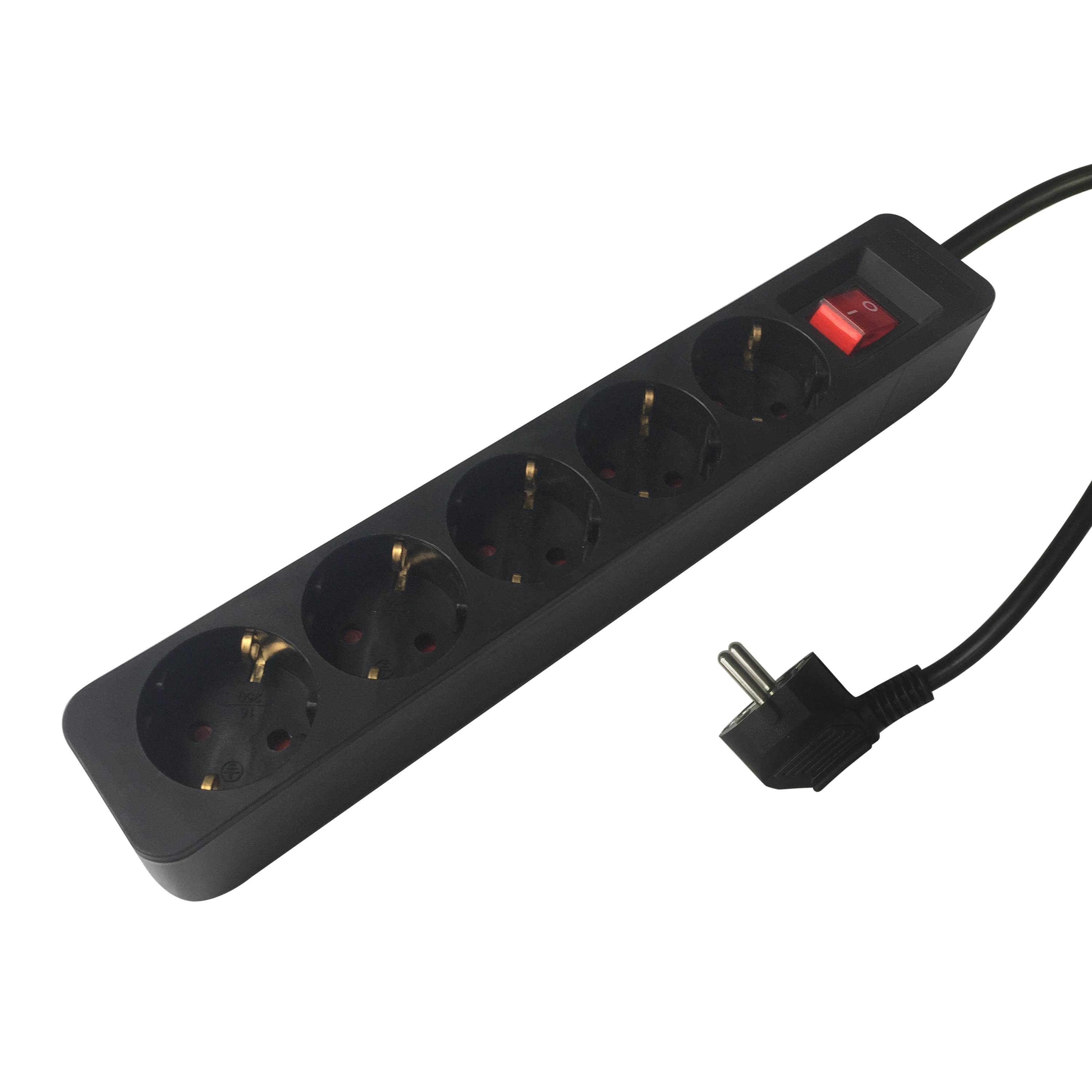 Extensão de  5 tomadas com interruptor 3m preto Lexman - 2