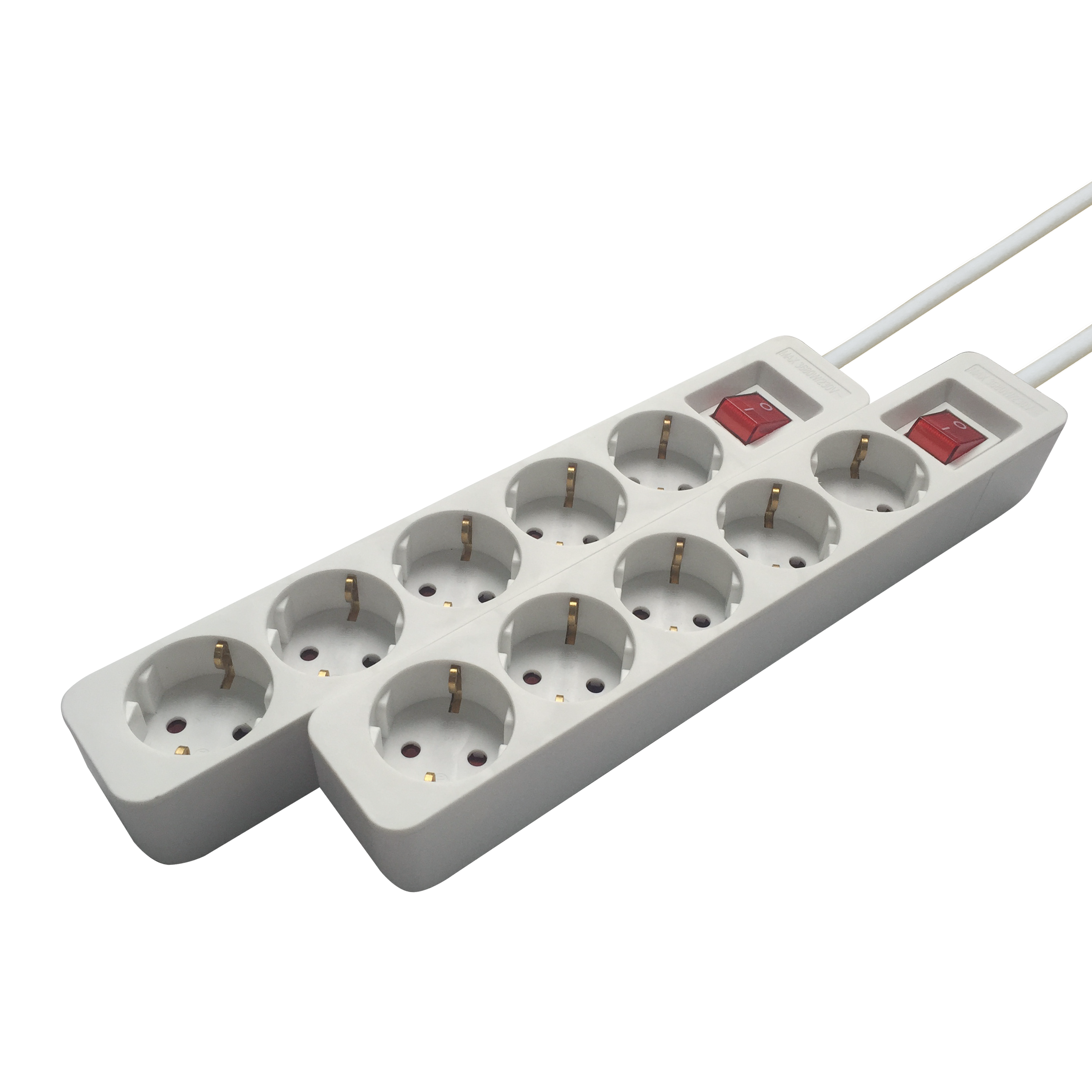 2 extensões 5 tomadas com interruptor 1.5m branco Lexman - 2