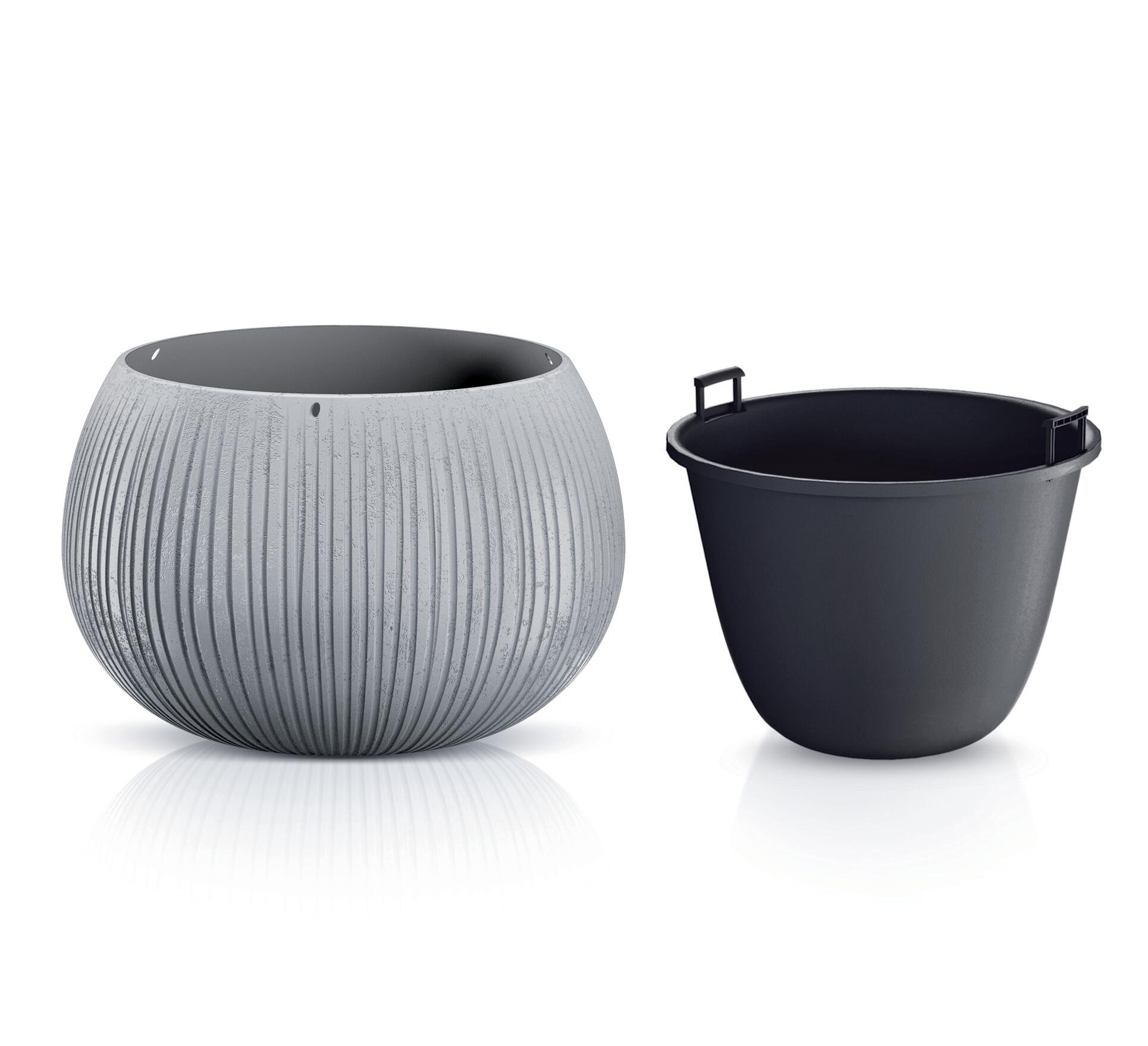 Vaso PROSPERPLAST in polipropilene grigio H 19.5 x ø 29 cm - 3