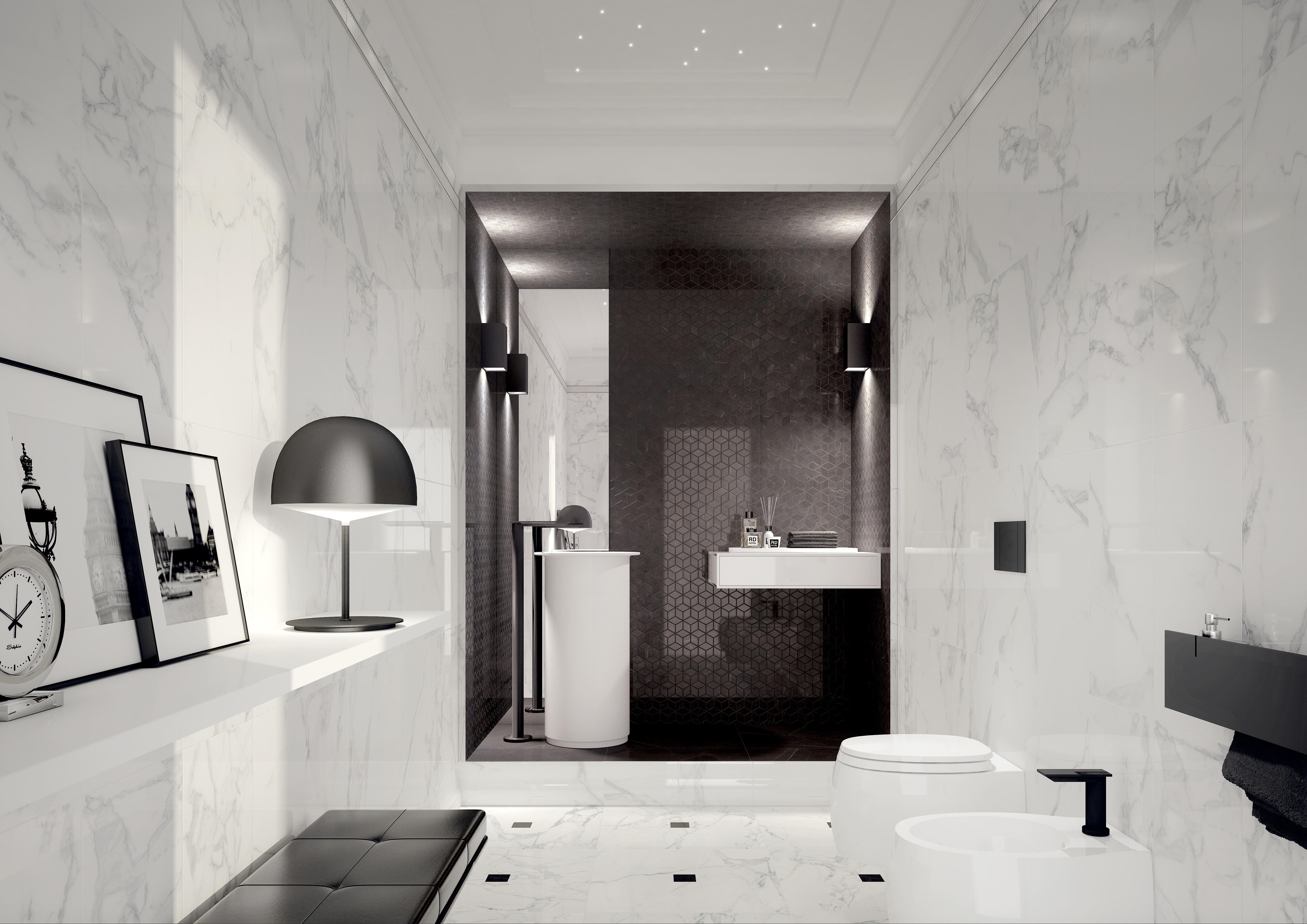 Carrelage mur intérieur marbre blanc carrare Murano l.30,5 x L.56 cm CERAMIC - 2
