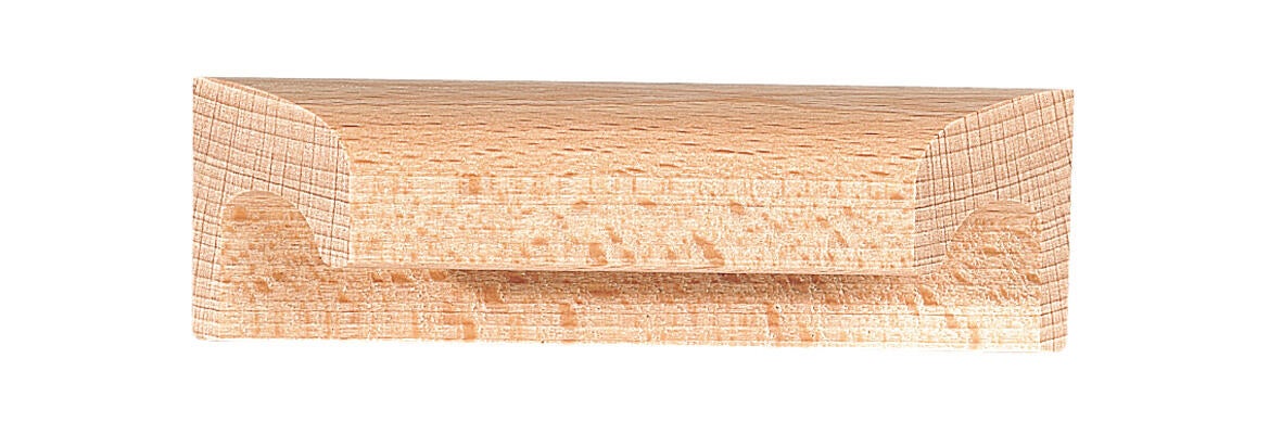 Poignée de meuble Applique, bois marron brut, entraxe 64 mm - 3