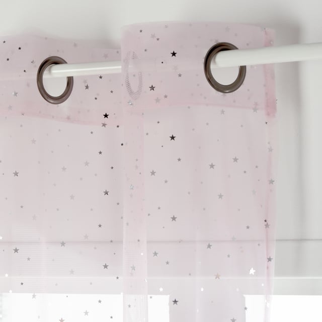 Voilage tamisant, Princesse, rose H.260 x l.140 cm