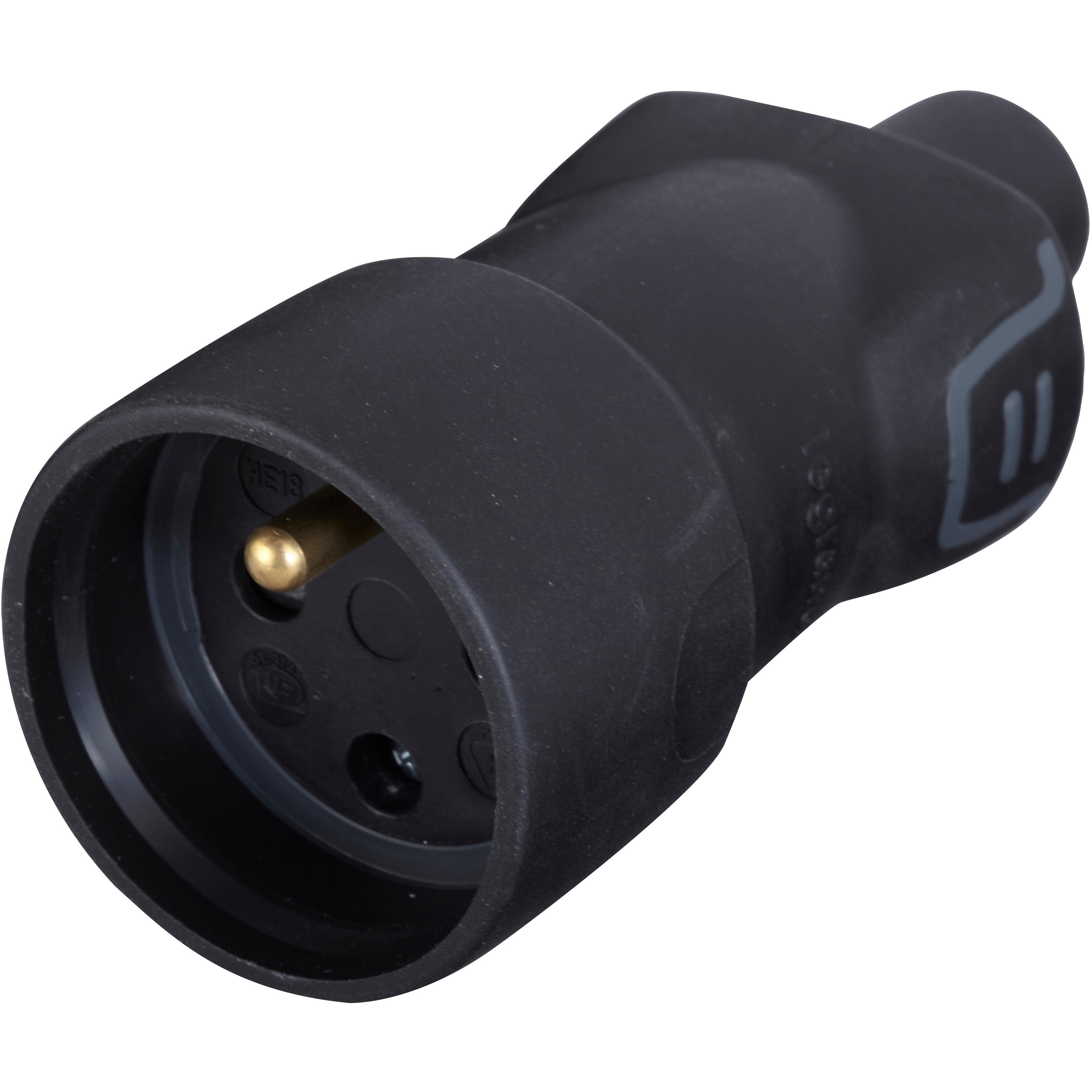 DEBFLEX - FICHE MALE ETANCHE A BAGUE 2P T 16A DROITE NOIR - 713250