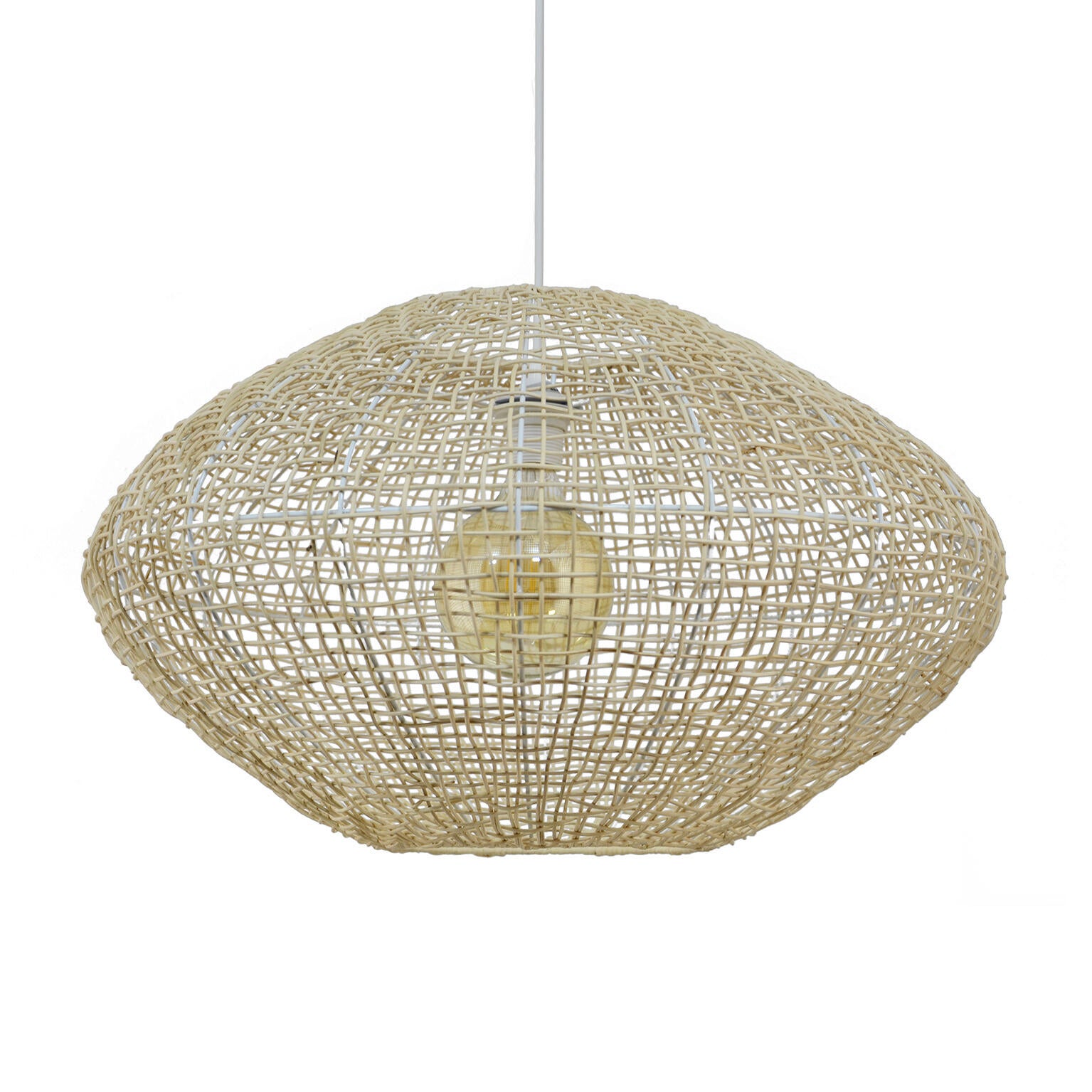 Suspension Naty rotin, beige, Diam.60 cm, E27 - 3
