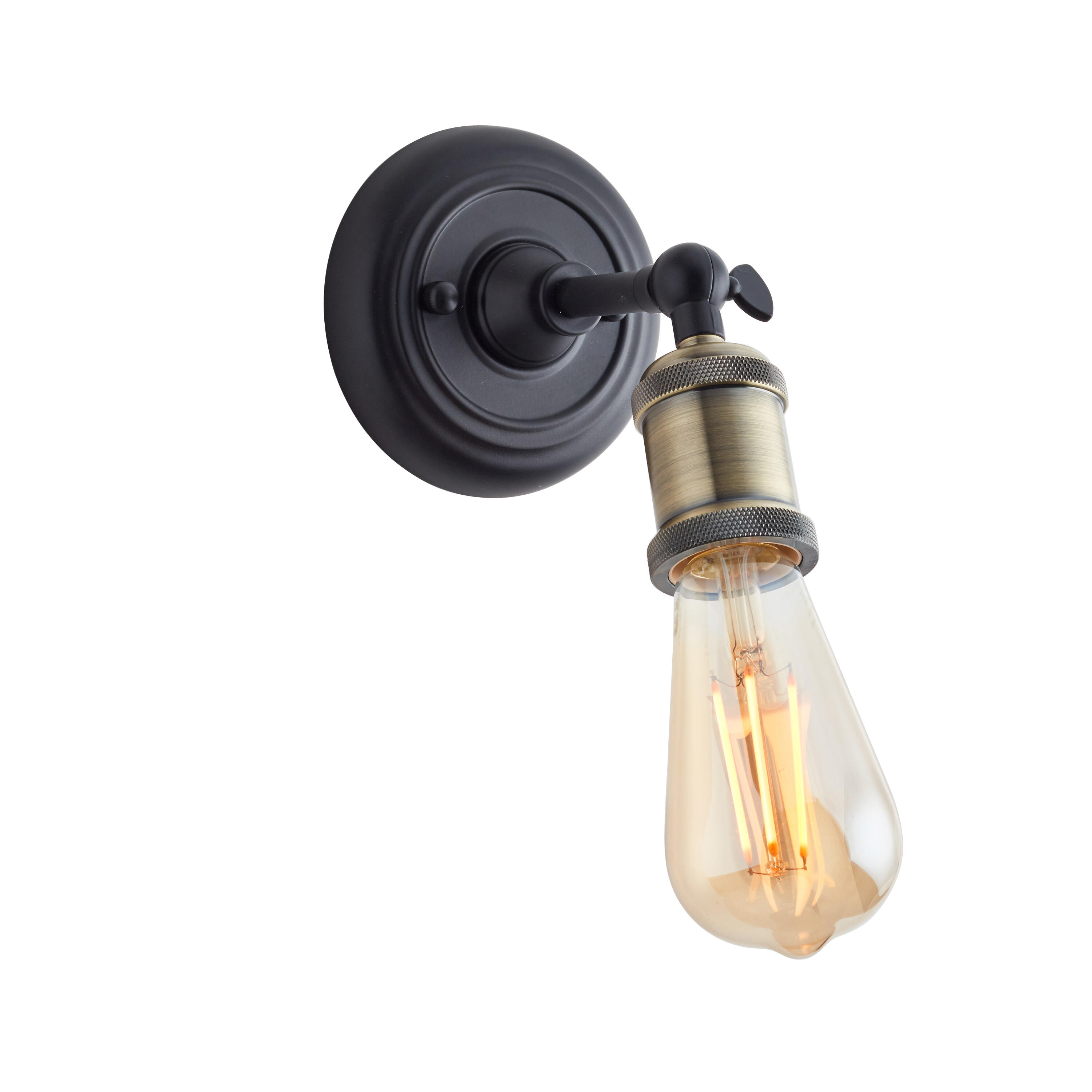 Applique E27, acier / produit sans abat-jour, noir, Braccio, INSPIRE - 4