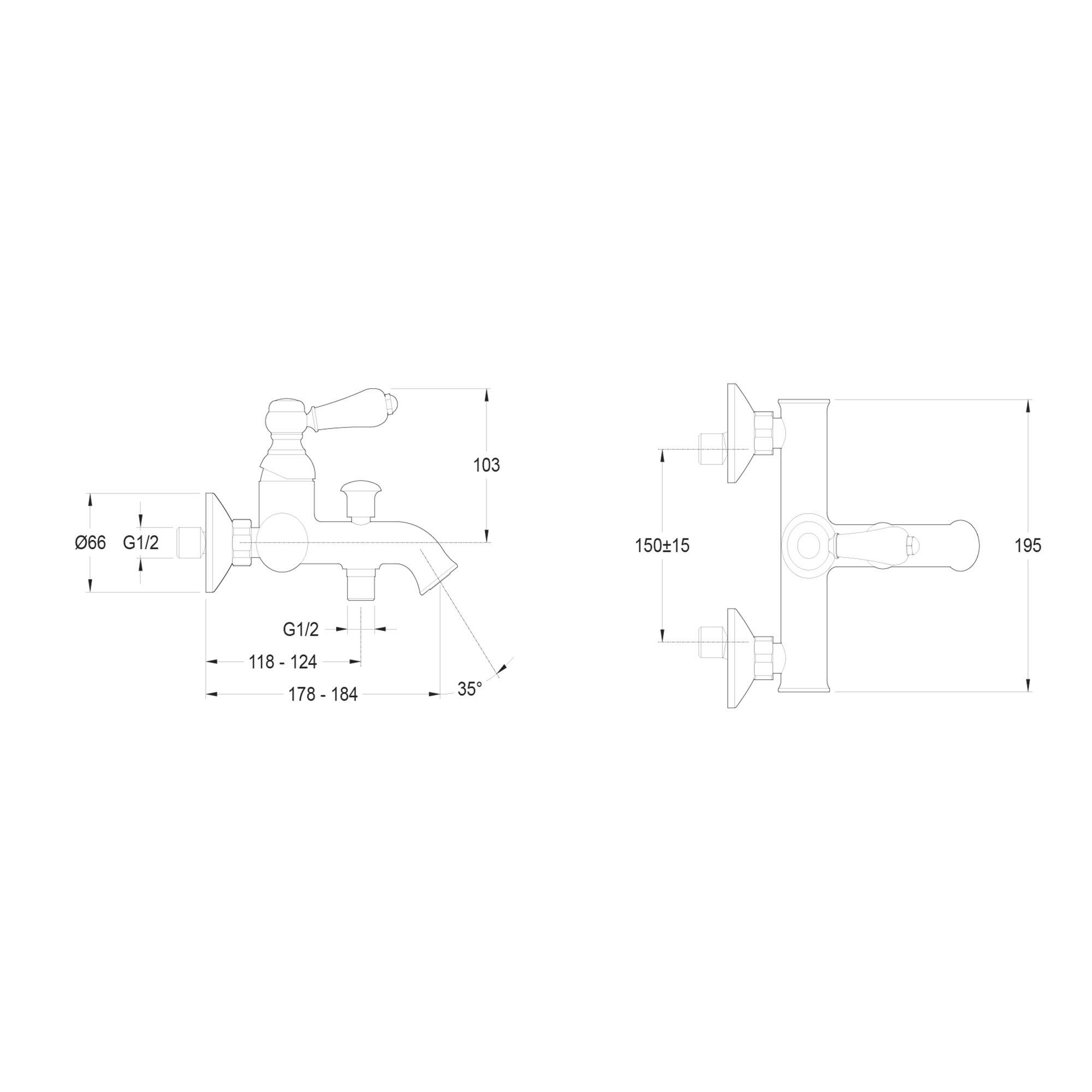 Mitigeur de bain mécanique chrome, Louise, JACOB DELAFON - 8