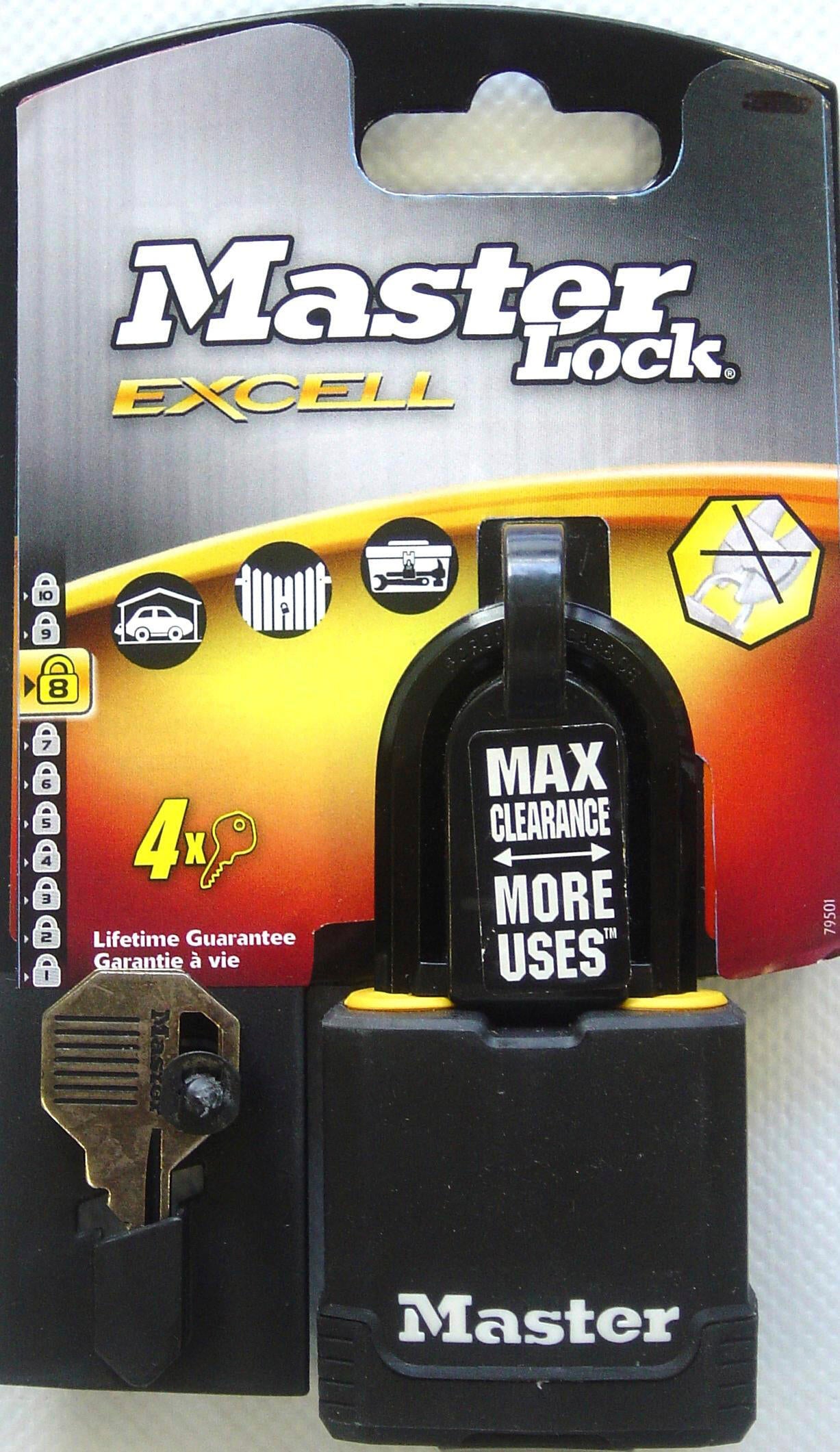 Cadenas avec clé MASTER LOCK acier laminé, l.45 mm - 6