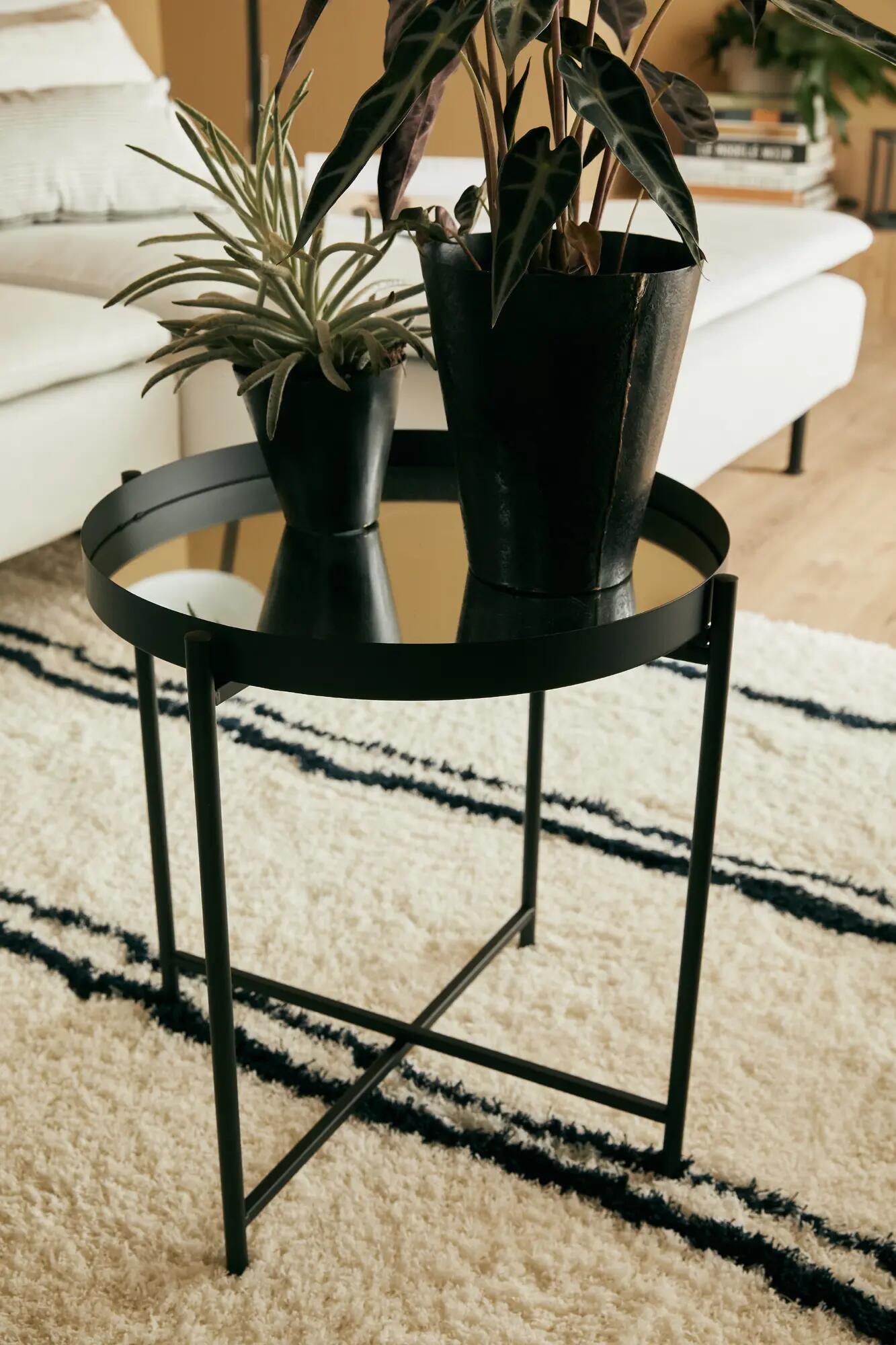 Table métal Mirror, noir l.40 x H.43 cm - 4