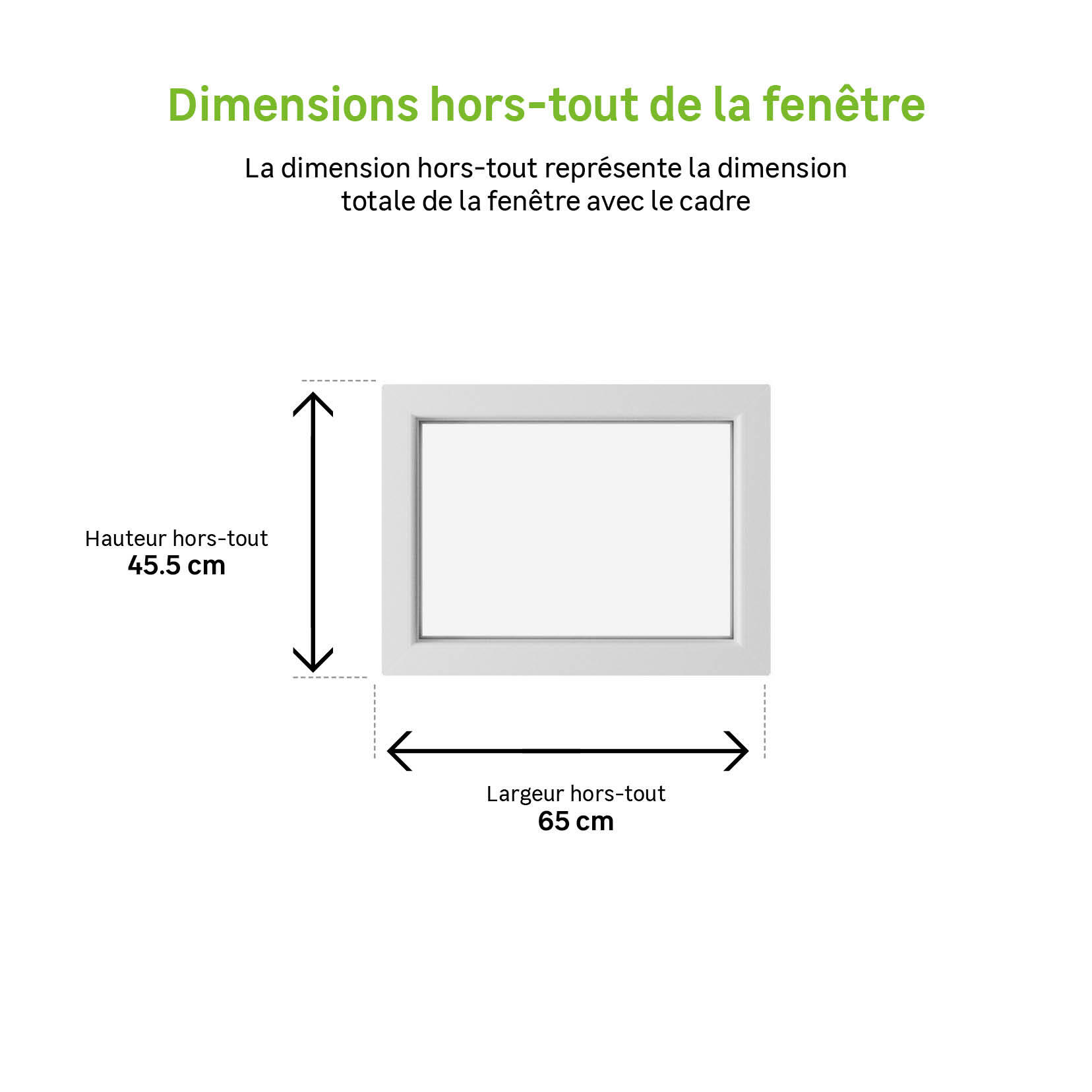 Chassis Fixe PVC Essentiel H.45xl.60cm blanc - 2