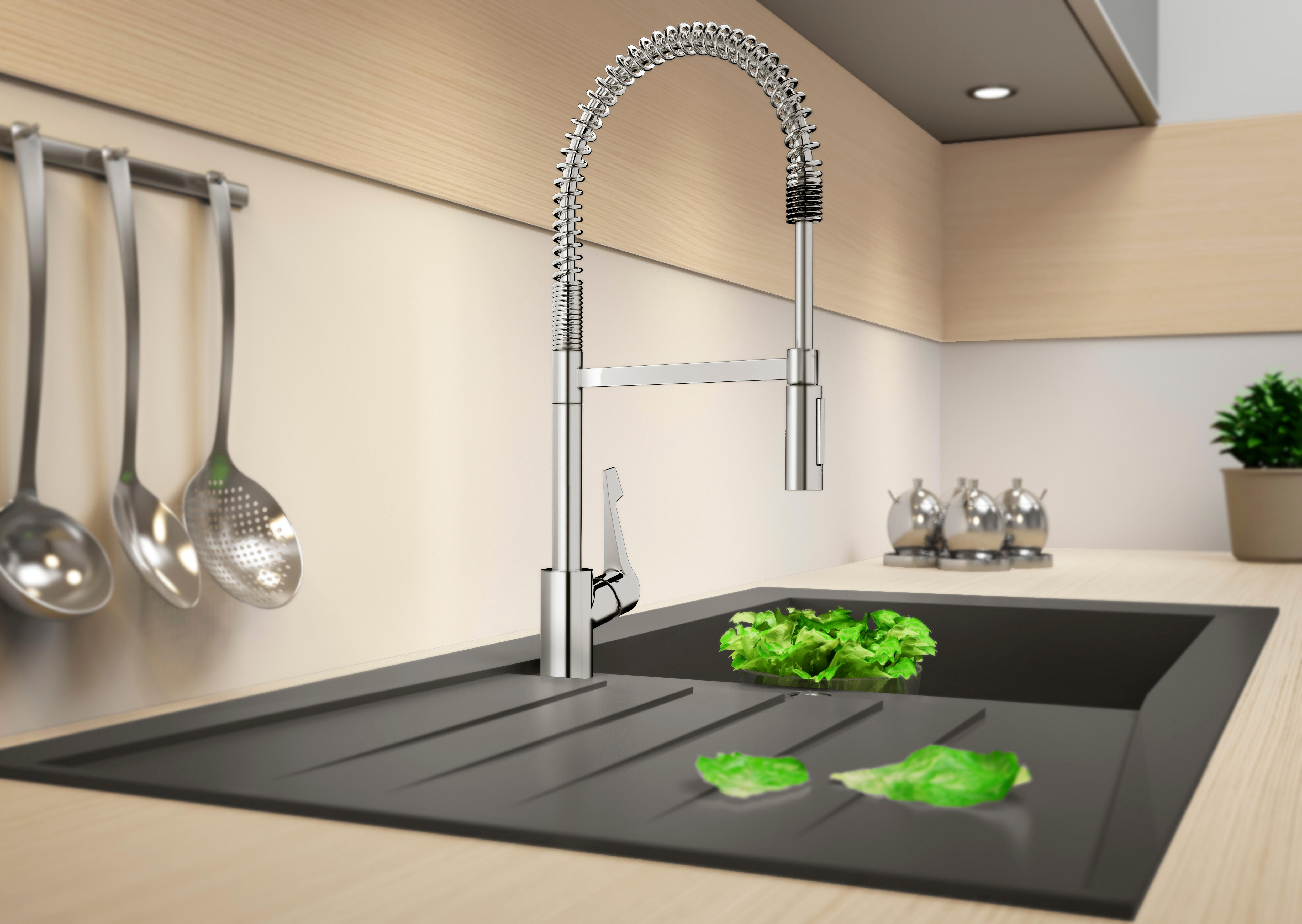 Rubinetto da cucina con doccetta a collo di cigno Cento XXL cromo lucido HANSGROHE - 4