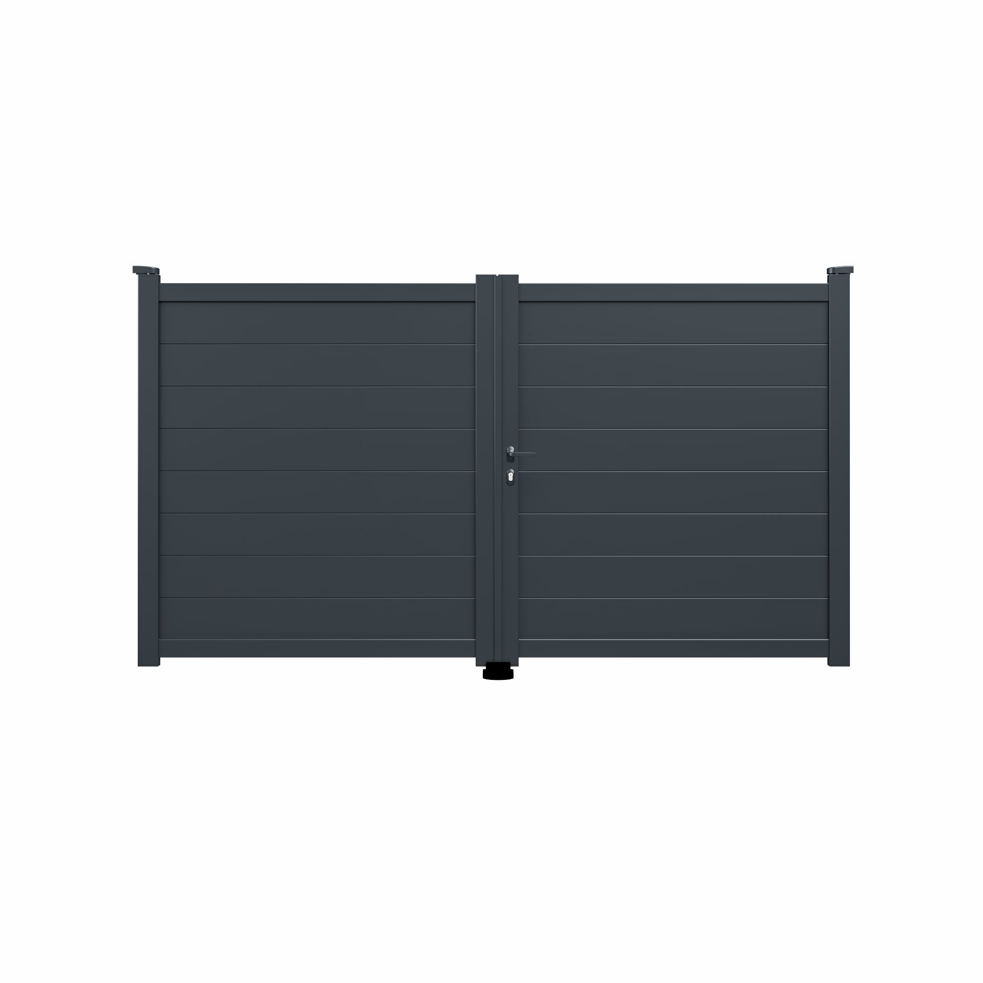 Portail battant aluminium Prado gris anthracite, l.300 x H.178.4 cm - 2