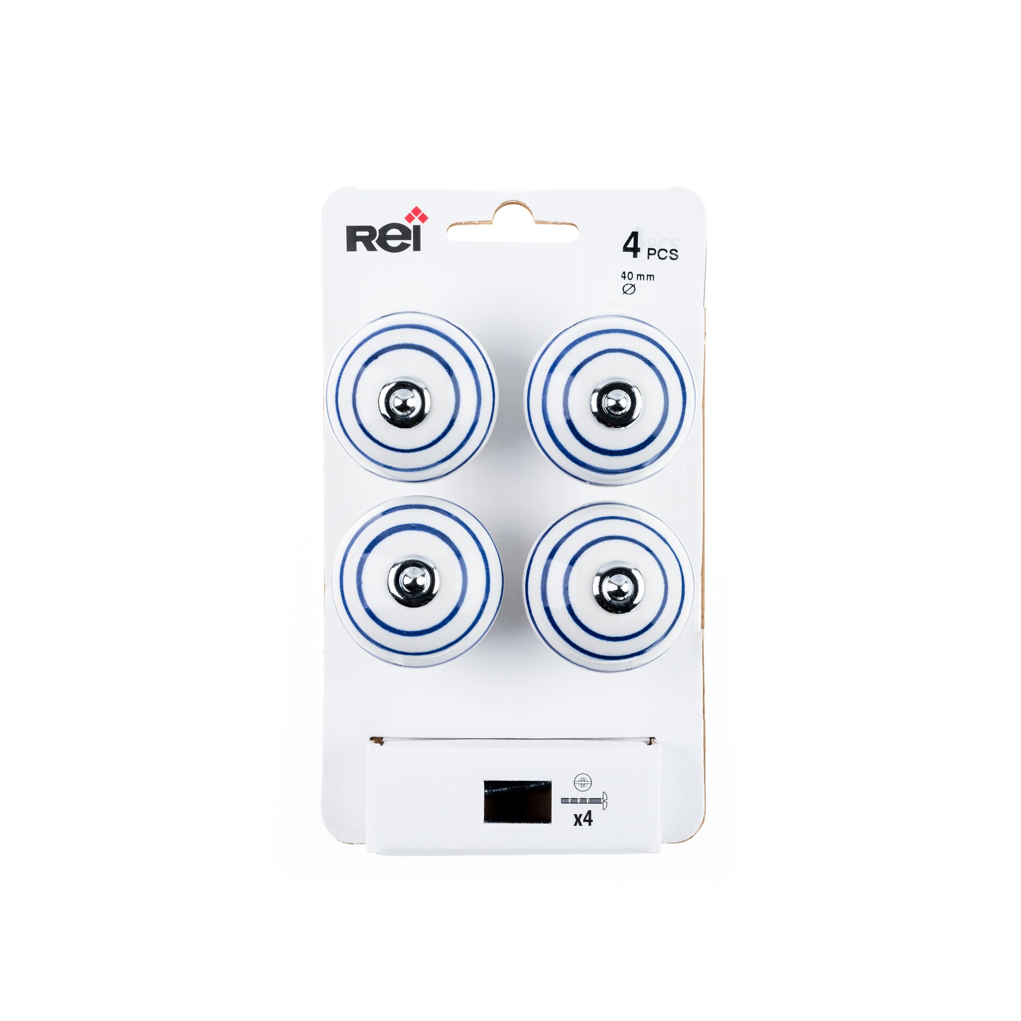 4 Puxadores Rei bola riscos cerâmica 39mm - 4