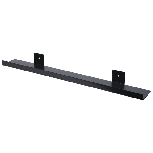 Etagère murale métal L.60 x H.5 x P.9 cm, noir mat