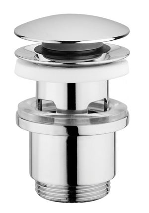 Bonde, clic-clac lavabo recyclé, chrome , Diam.63 mm, EDOUARD ROUSSEAU