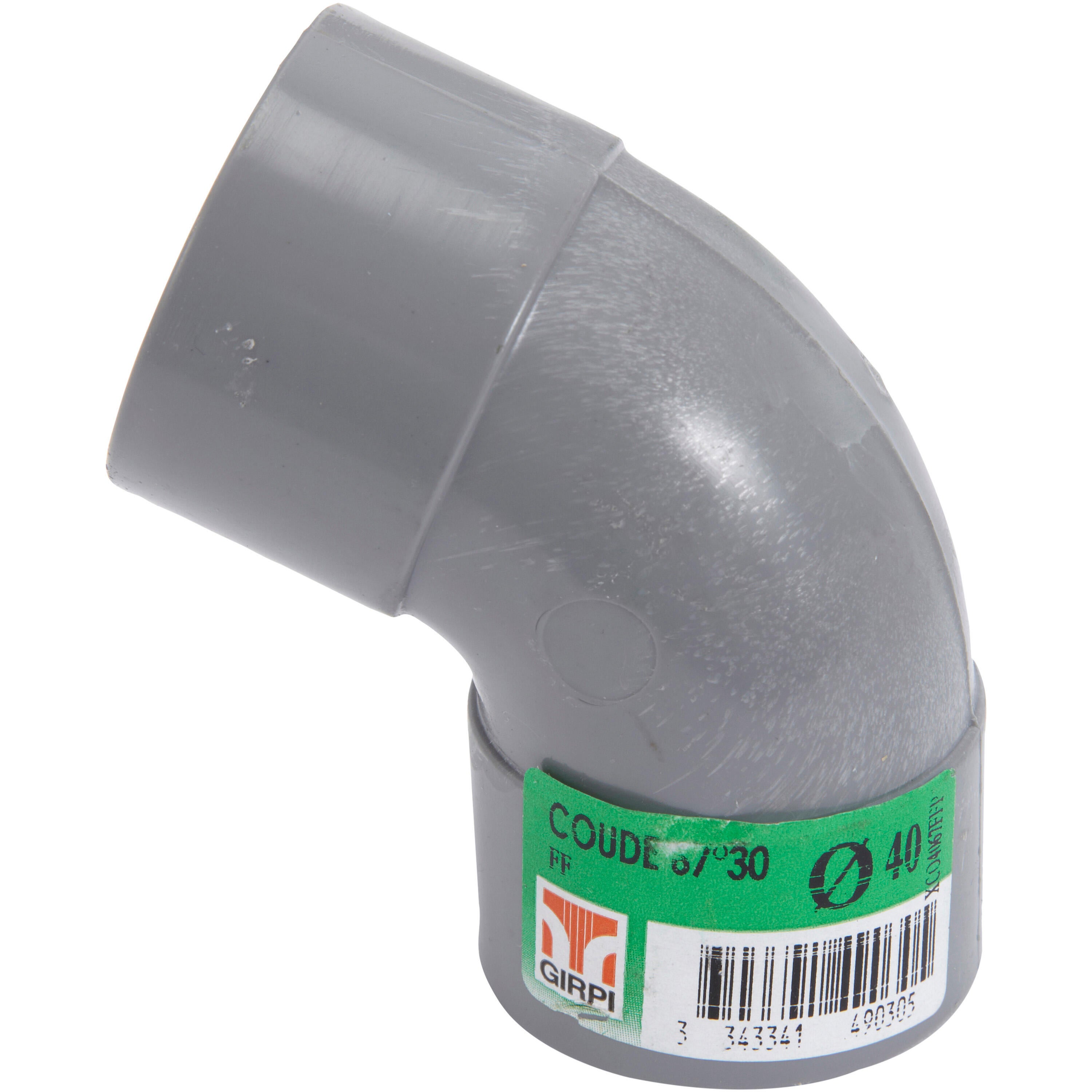 Coude 67°30 en pvc à coller, femelle / femelle, D.40 - 2