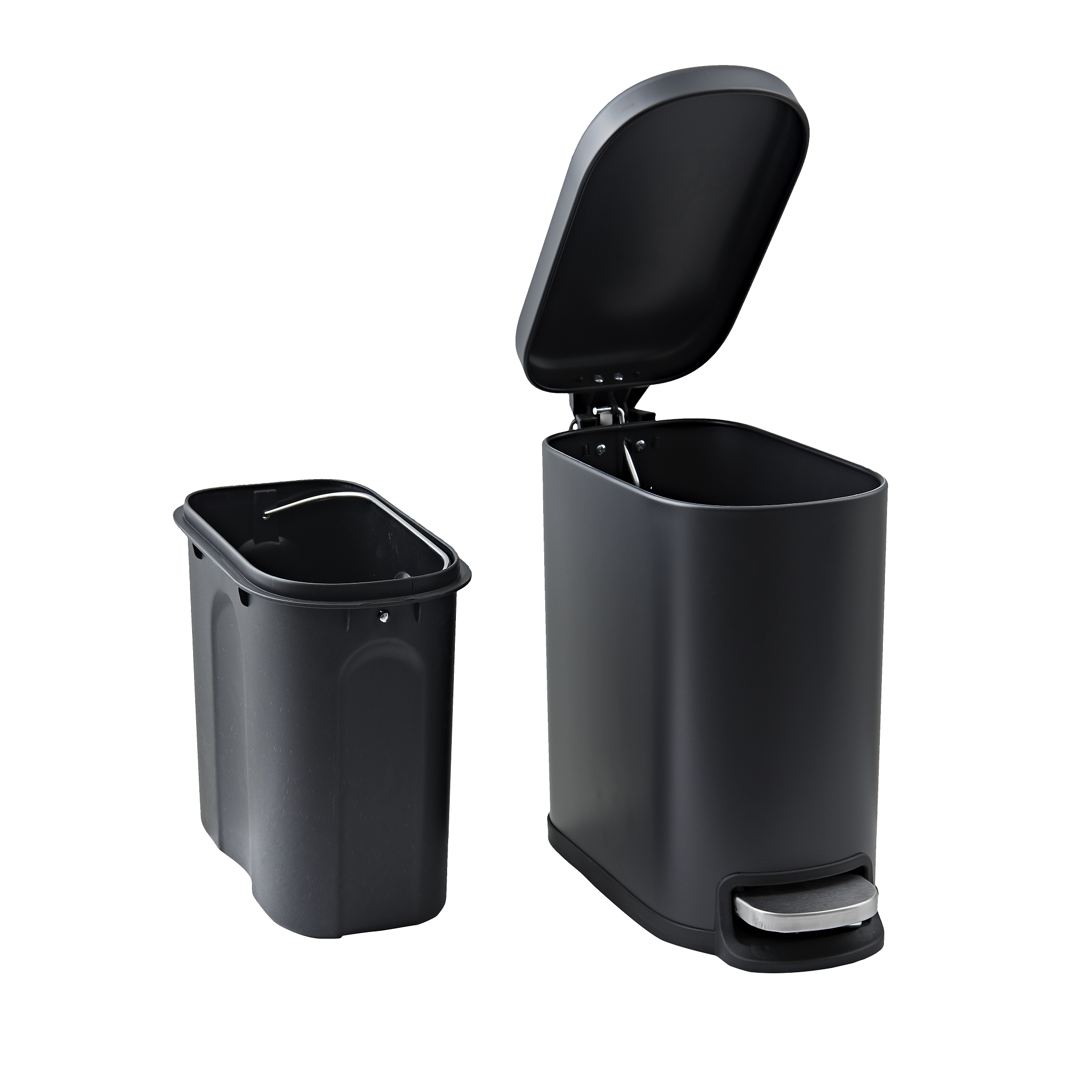 Poubelle de salle de bains 5 l noir SENSEA - 3