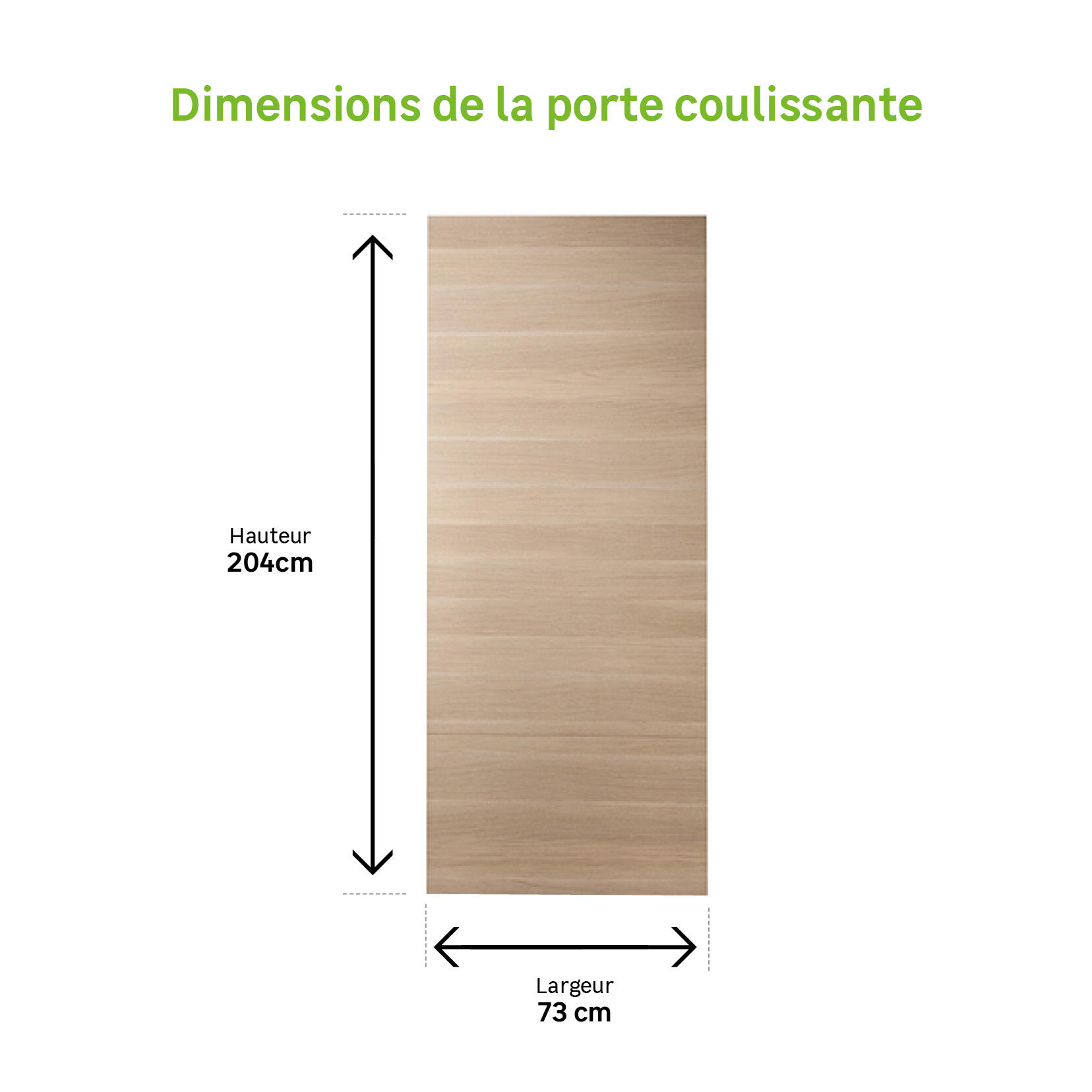 Porte coulissante MDF Madrid 2, H.204 x l.73 cm - 5