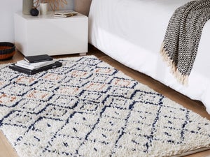 Tapis décoratif pour chambre à coucher, tapis moelleux à poils longs pour  salon, long et doux, antidérapant, pour chambre à coucher (120 x 160 cm,  blanc)