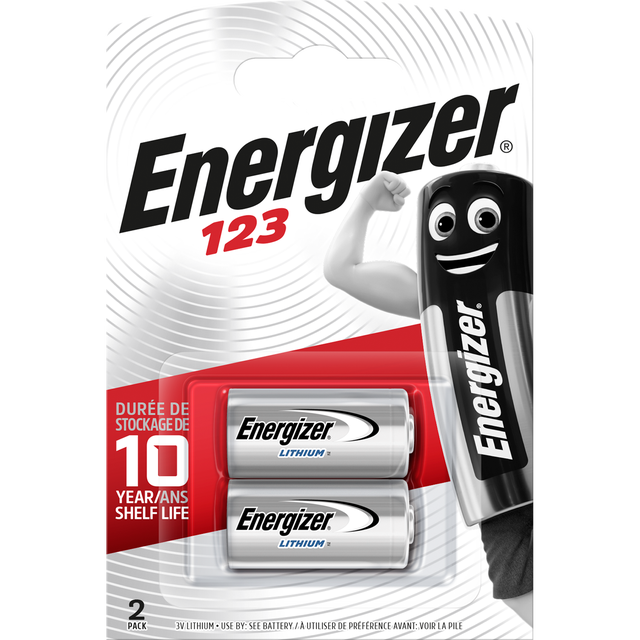 Lot de 2 piles CR123, ENERGIZER
