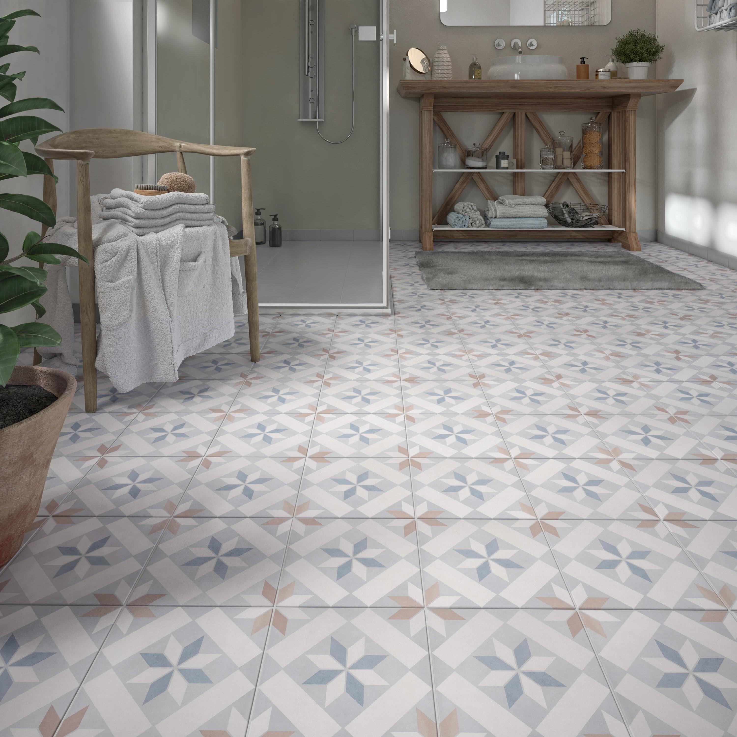 Carrelage sol / mur effet ciment gris clair Patrimony l.20 x L.20 cm - 3