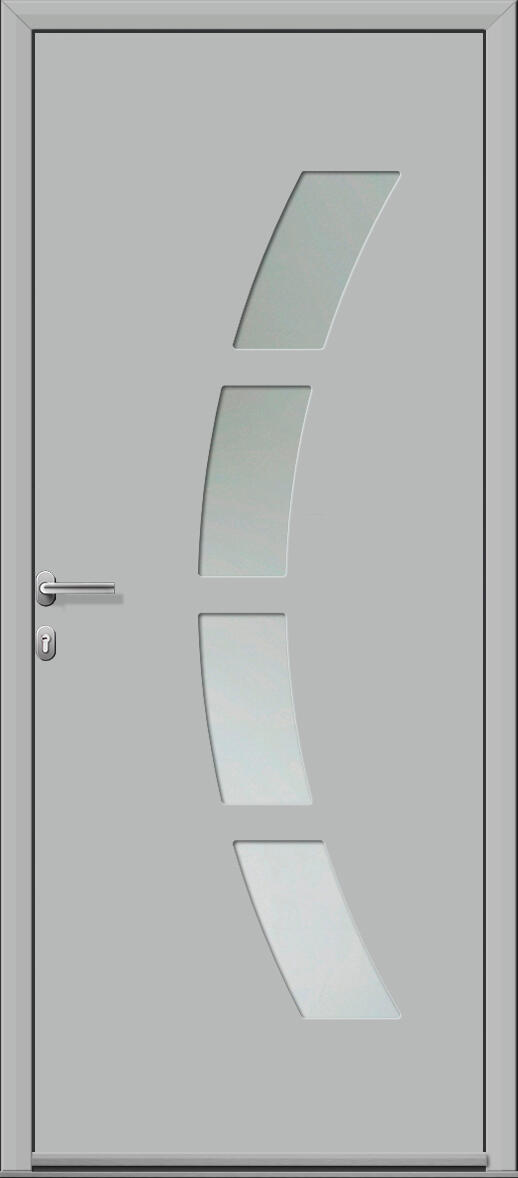 Porte d'entrée Alu Toledo 2 Premium H.215 x l.90 cm gris clair, p. droit