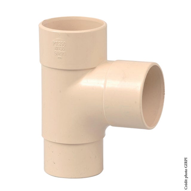 Culotte 87.3° pvc sable GIRPI, Dév.16 cm Diam.50 mm