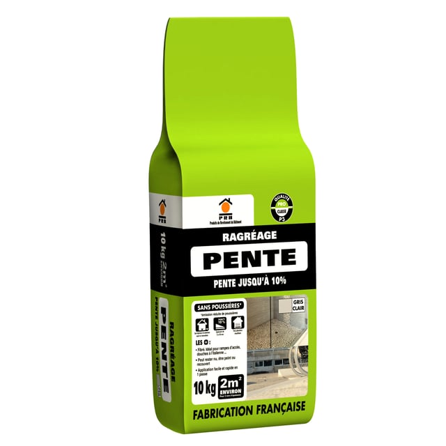 Ragréage poudre pente jusqu'à 10%, gris clair, 2m²,10 KG