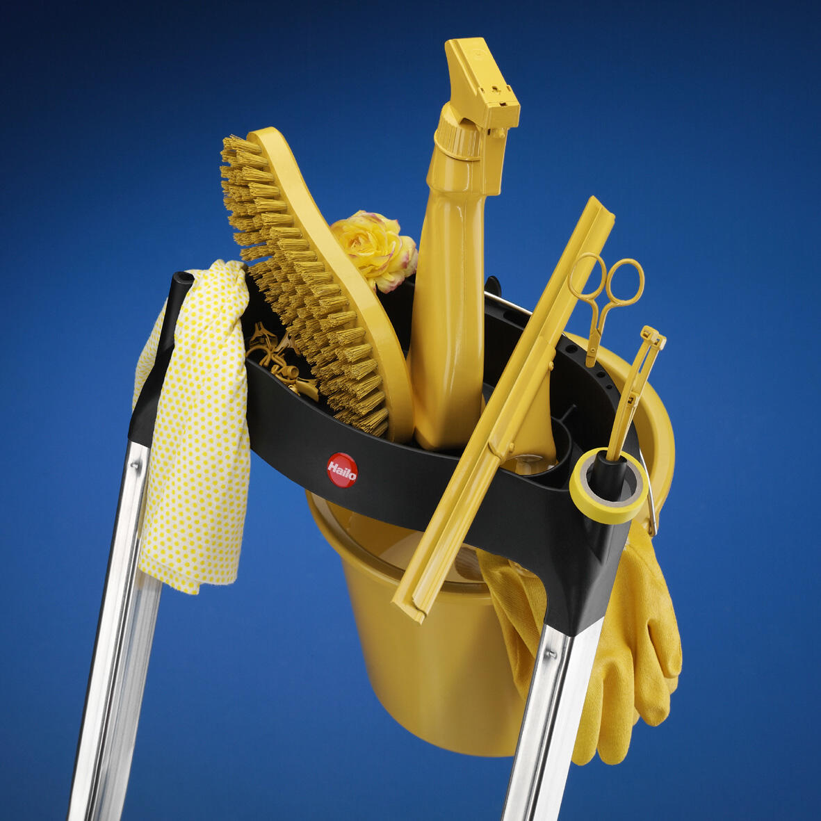 Escabeau aluminium HAILO L60 4 marches avec tablette porte-outils - 2