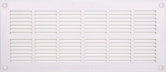 Grille d'aération abs naturel, L.11 x l.25.5 cm