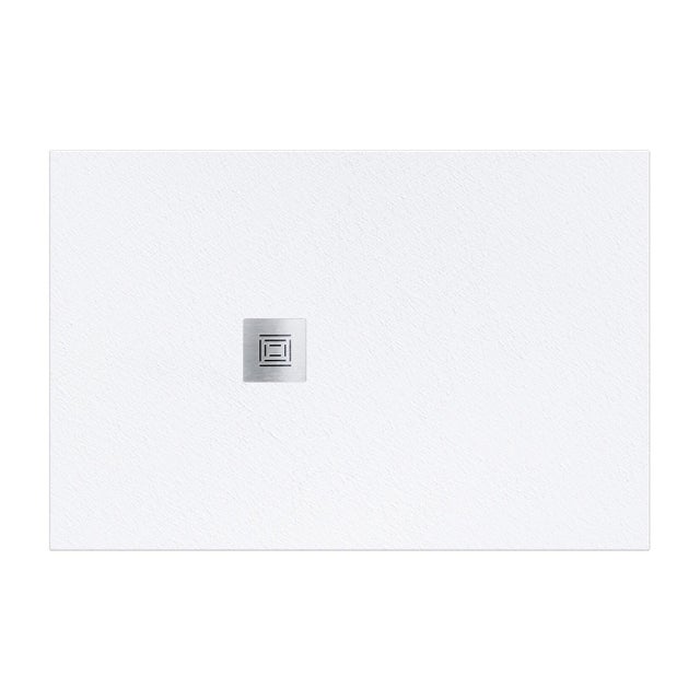 Piatto doccia SANYCCES in fibra di vetro Logic bianco L 80 x L 90 x H 3 cm opaco effetto ardesia