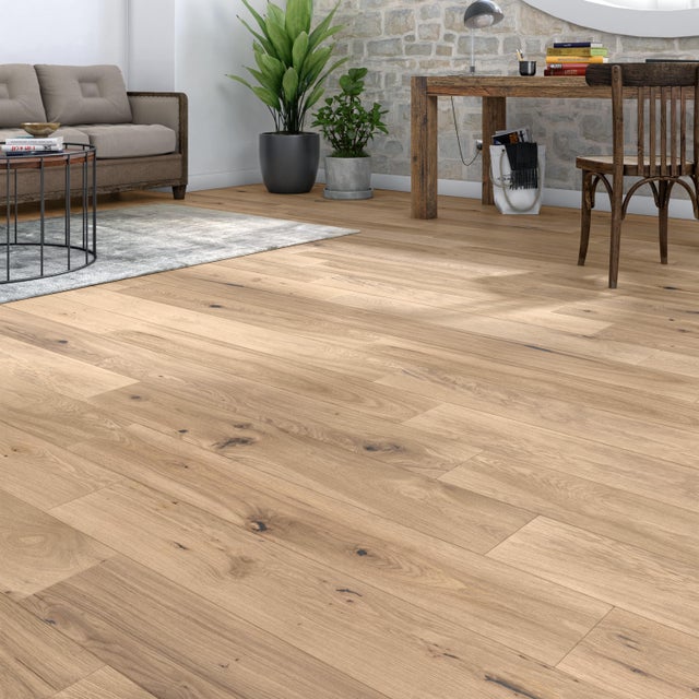Parquet contrecollé chêne naturel campagne huilé XL BARLINEK, l.18 cm