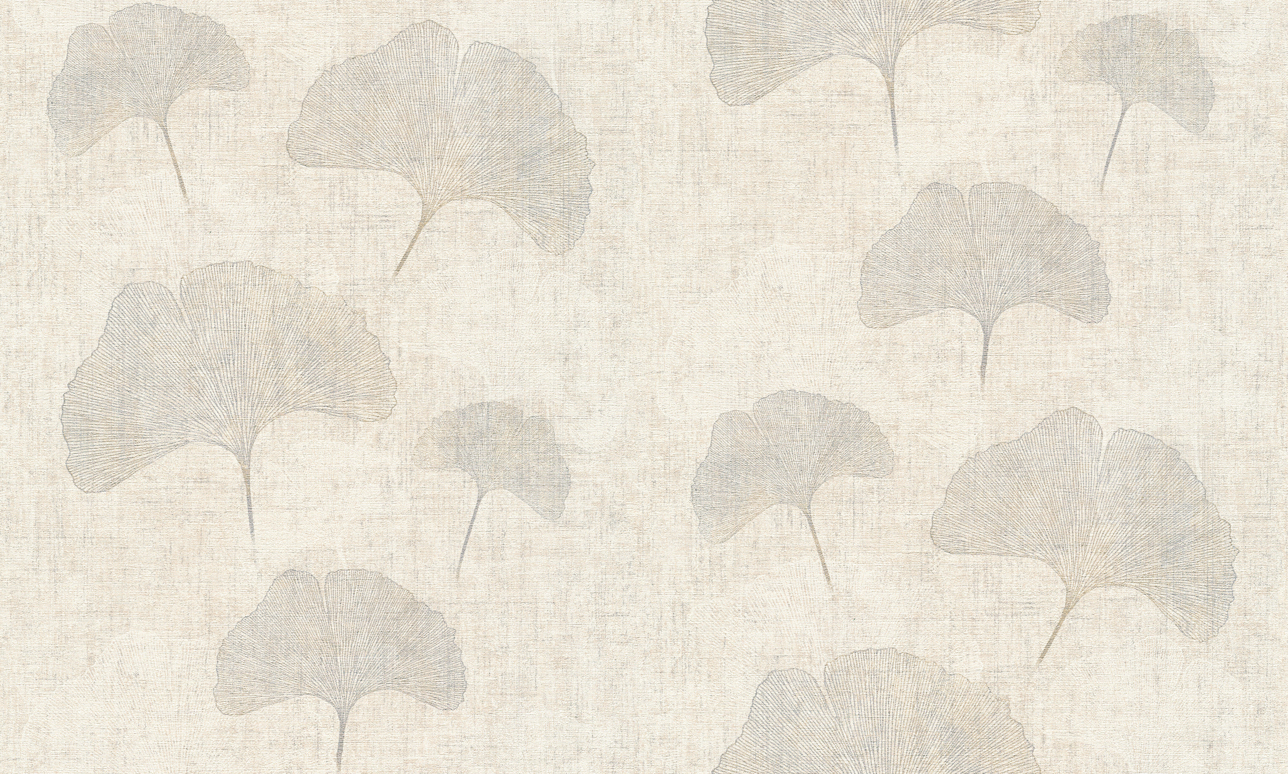 Papier peint vinyle sur intissé Ginkgo argent - 8