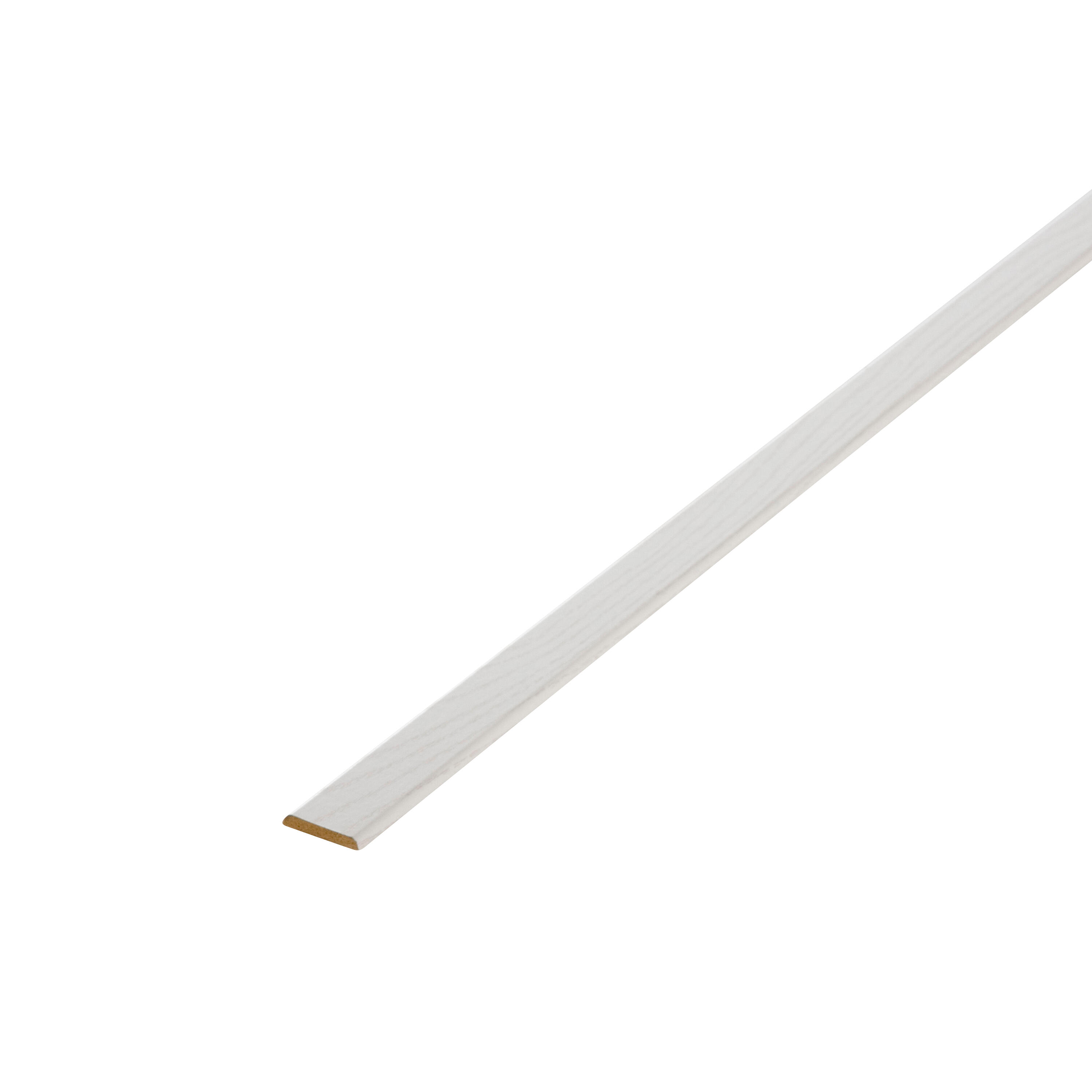 Champlat médium (MDF) 2 arrondis imitation frêne blanc, 4 x 30 mm, L.2.4 m - 2