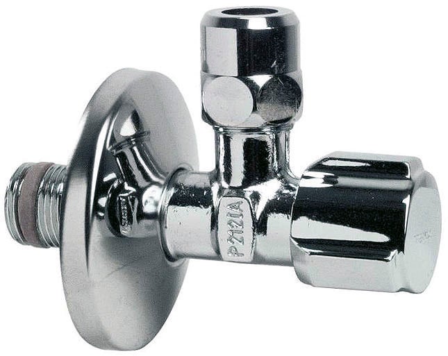 Robinet d'arrêt à visser laiton M 12 x 17 pour tube en cuivre+ rosace - 2