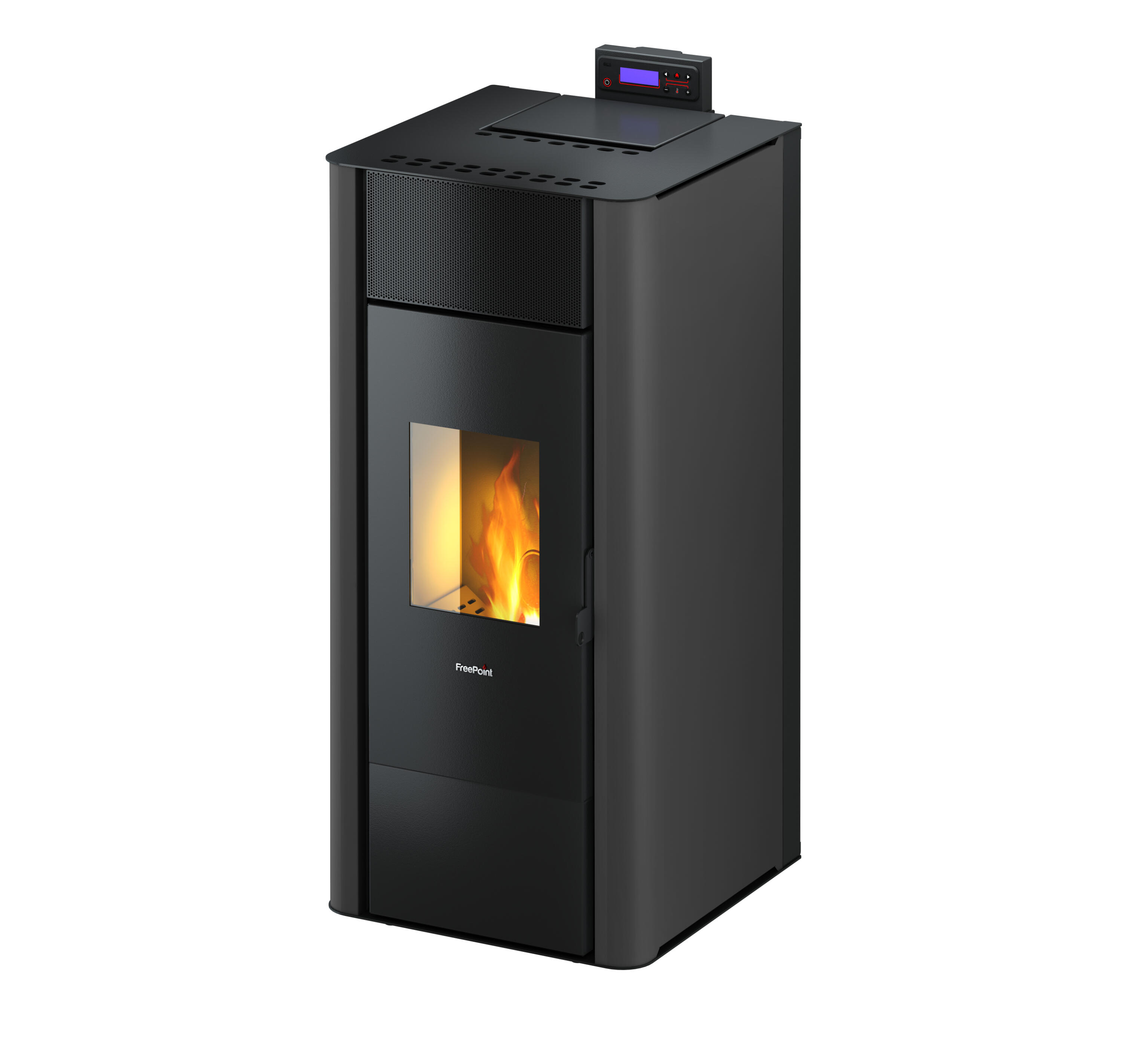 estufa de pellet canalizable freepoint duke wifi 14 kw silver