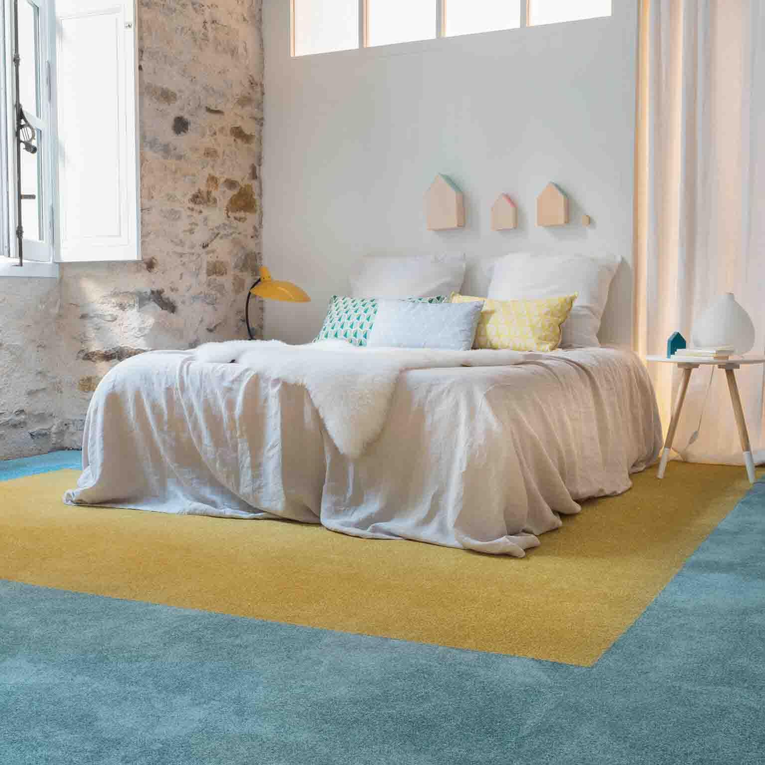 Dalle moquette velours ras BALSAN Ultrasoft bleu L.50 x l.50 cm - 2