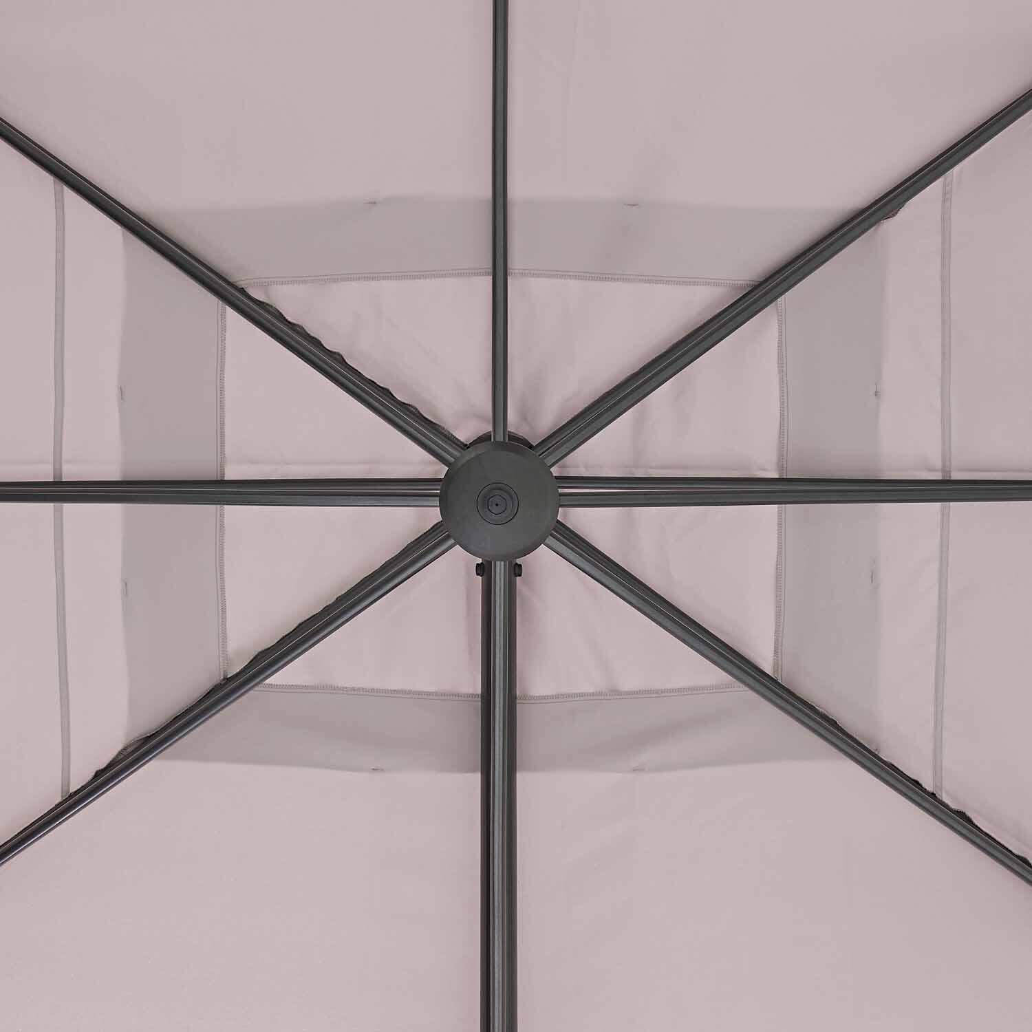 Parasol déporté rectangulaire taupe Aura NATERIAL L.386 x l.281 cm - 6