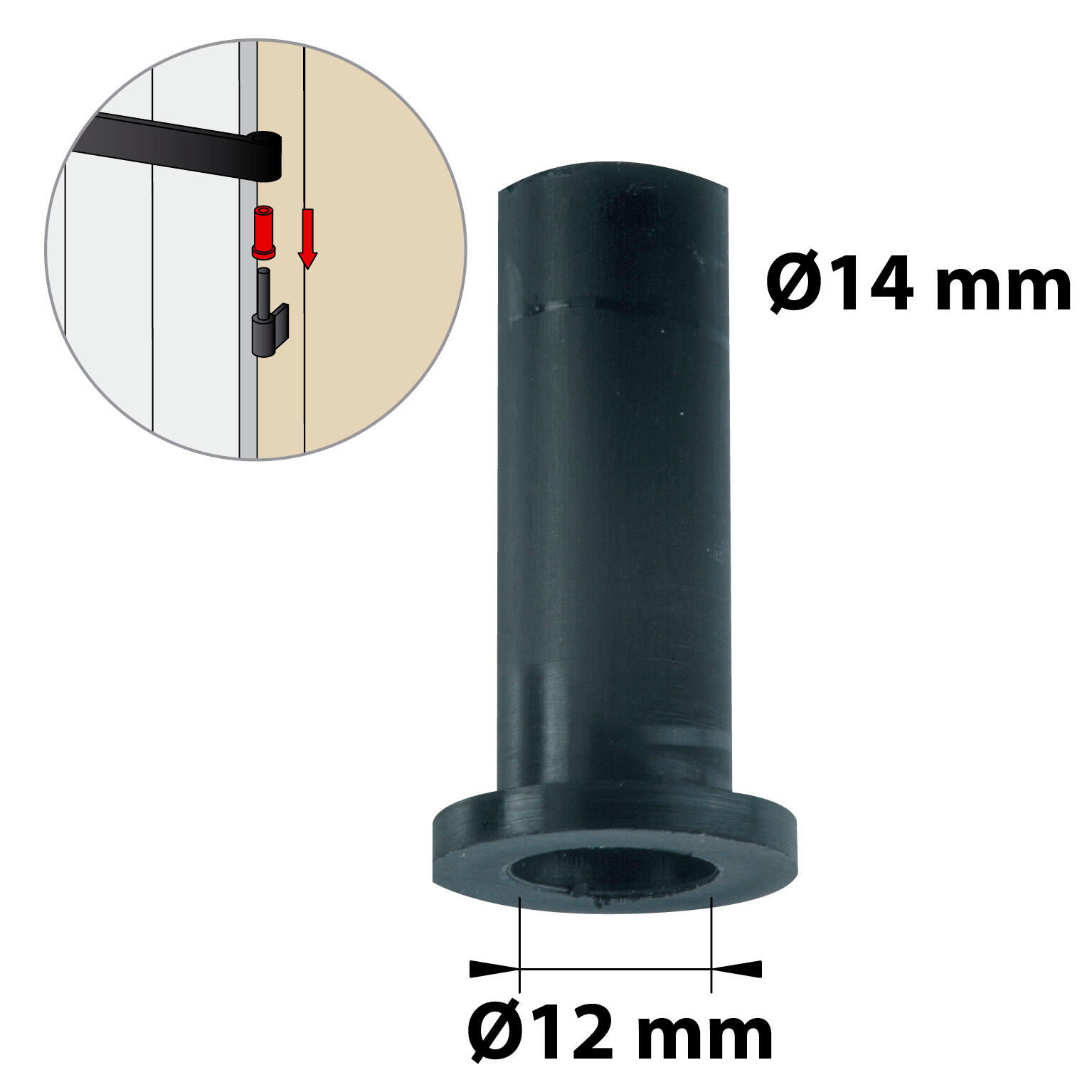 Lot de 2 convertisseurs de gond composite noir, H.45 x L.20 x P.20 mm AFBAT - 2