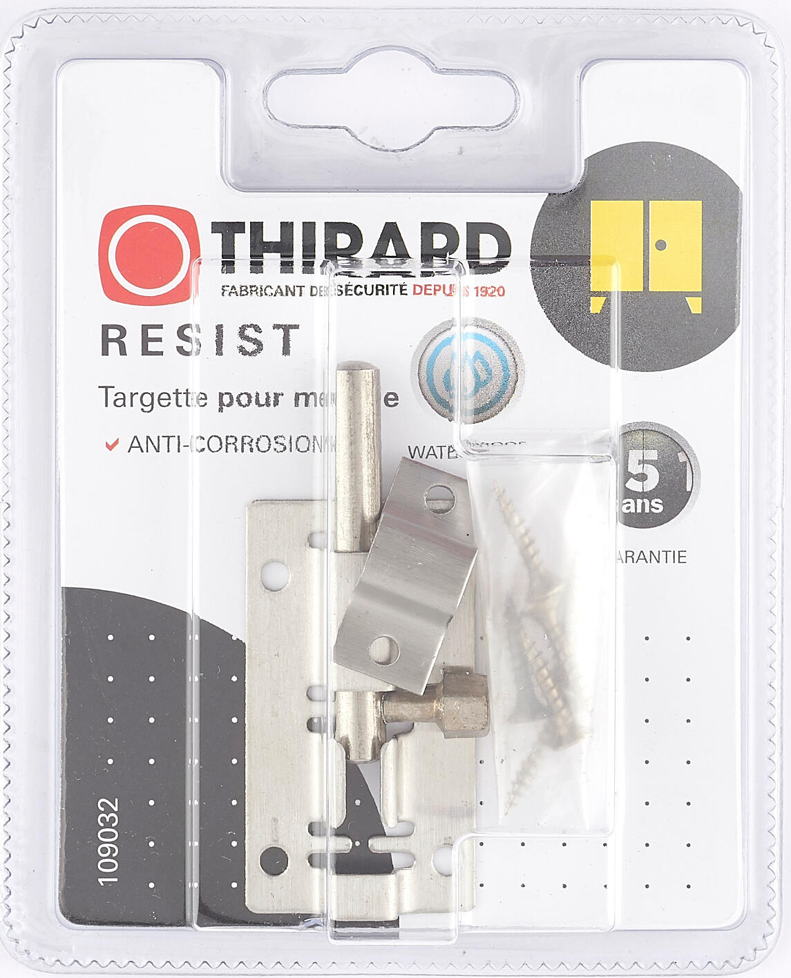 Targette à pêne rond 50 mm THIRARD, acier inoxydable - 2