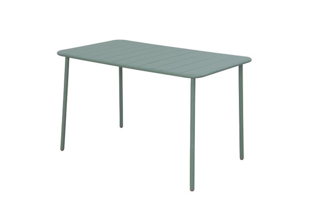 Table de jardin Café rectangulaire en acier vert agave 4 personnes