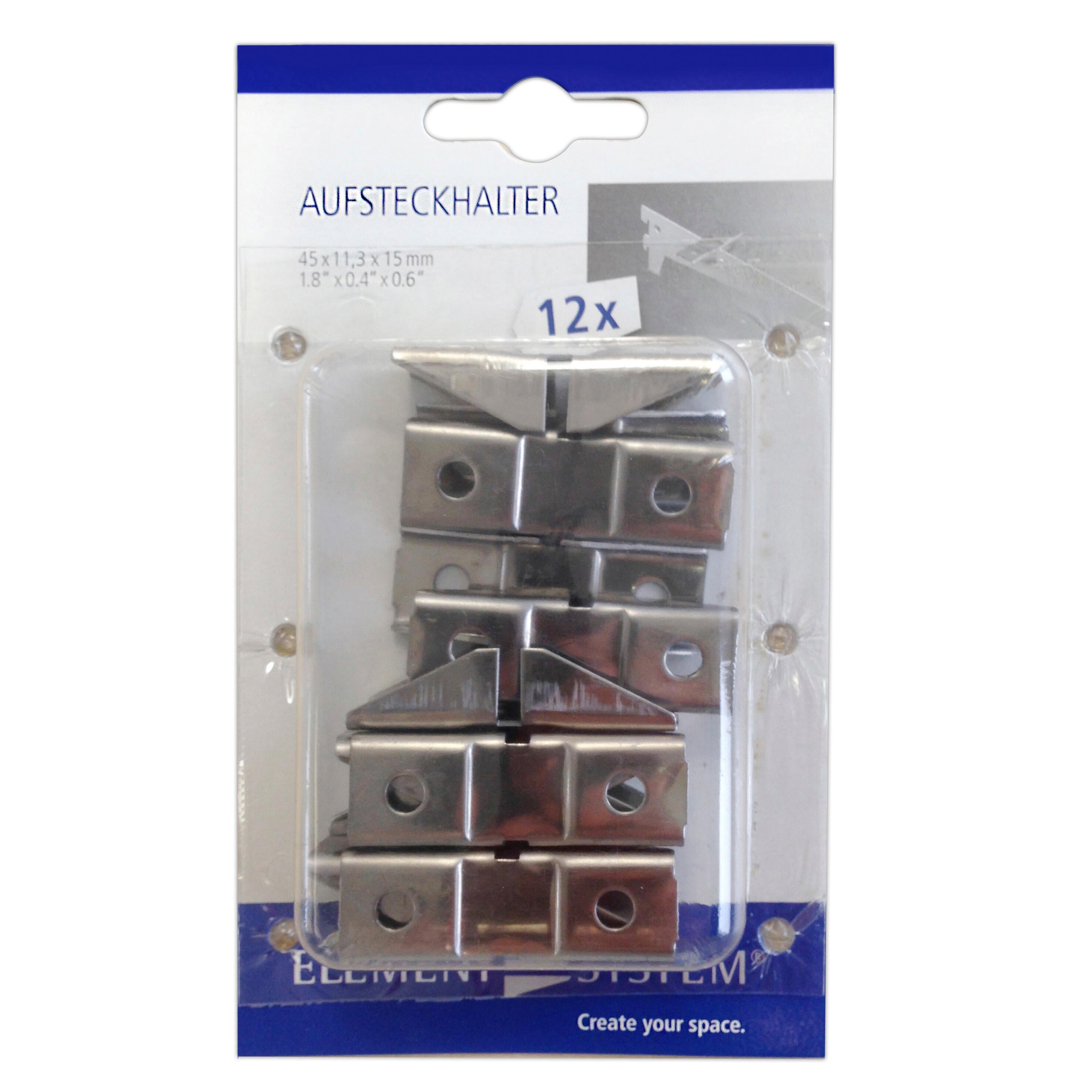 Lot de 12 supports Acier l.4.5 x P.1.3 x Ep.1.5 cm - 4