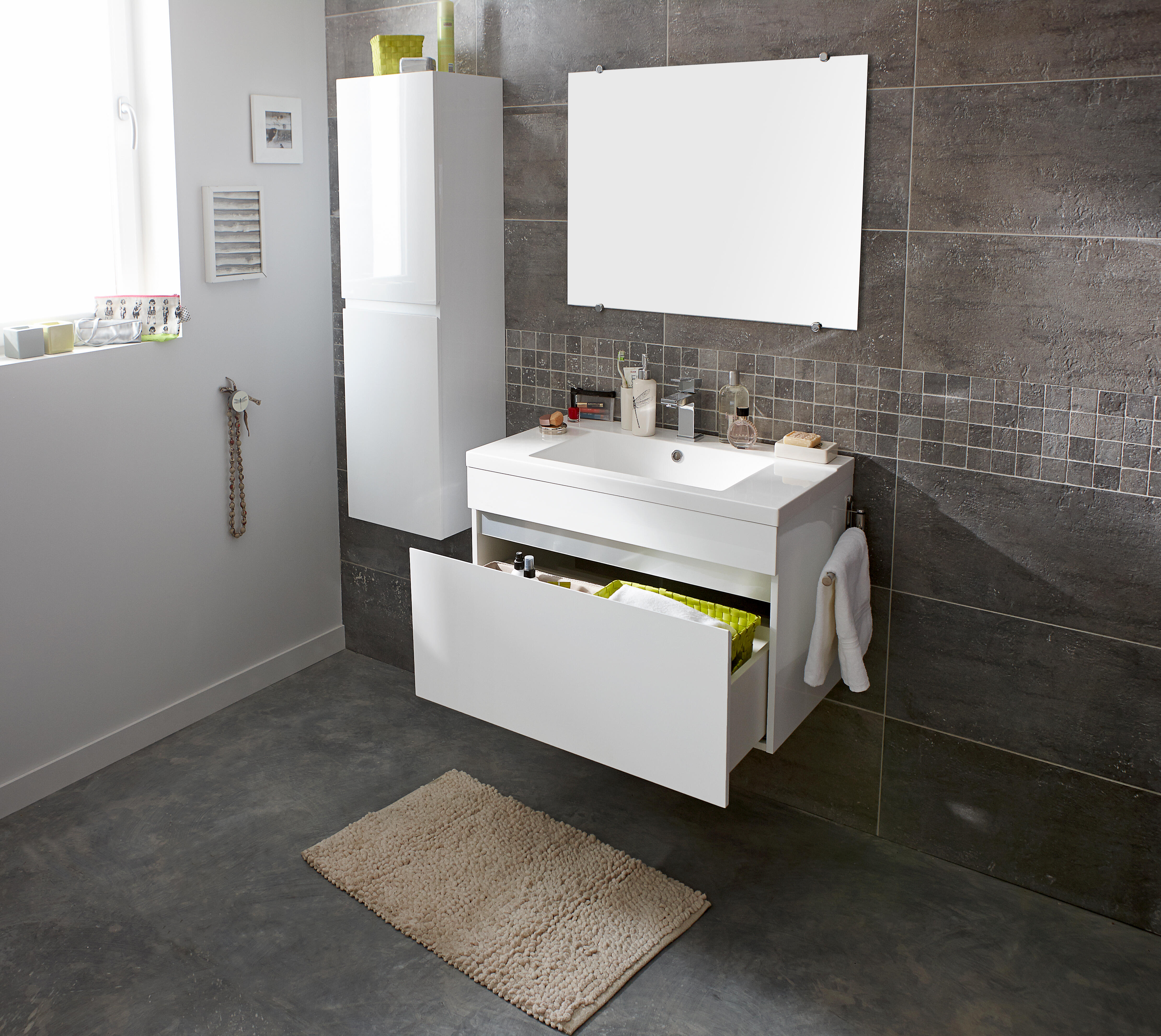 Carrelage mur intérieur / sol intérieur effet pierre gris Vestige l.30 x L.60 cm - 5