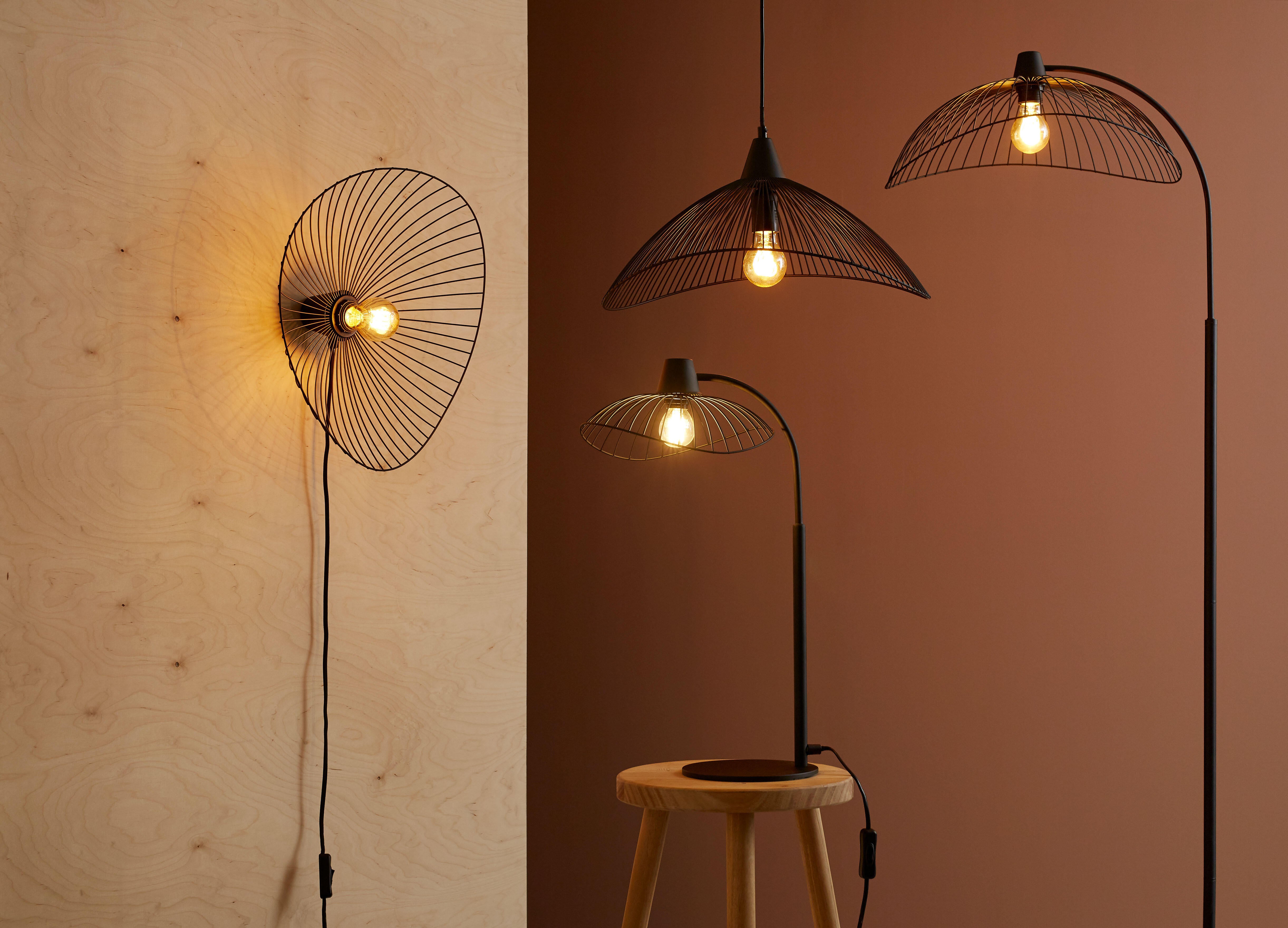 Lampadaire Kasteli, acier, noir,  H.175 cm, E27 - 8