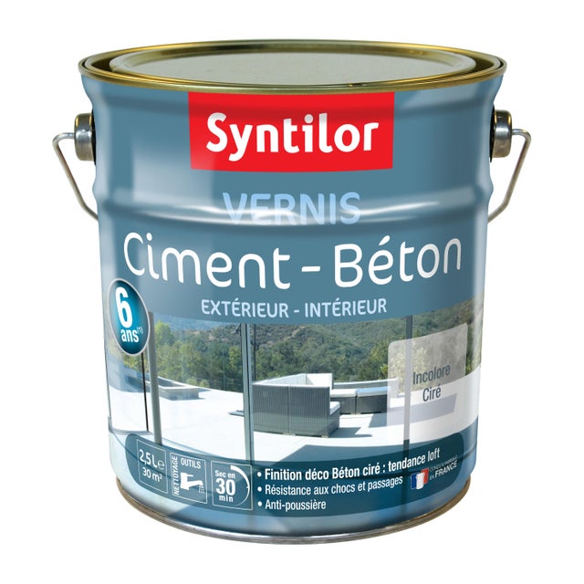 Vernis ciment béton extérieur / intérieur SYNTILOR, incolore satiné, 2.5 l