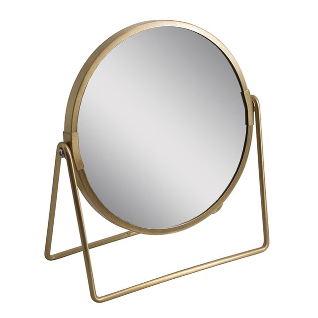 Miroir grossissant rond à poser Balancier dore x 2