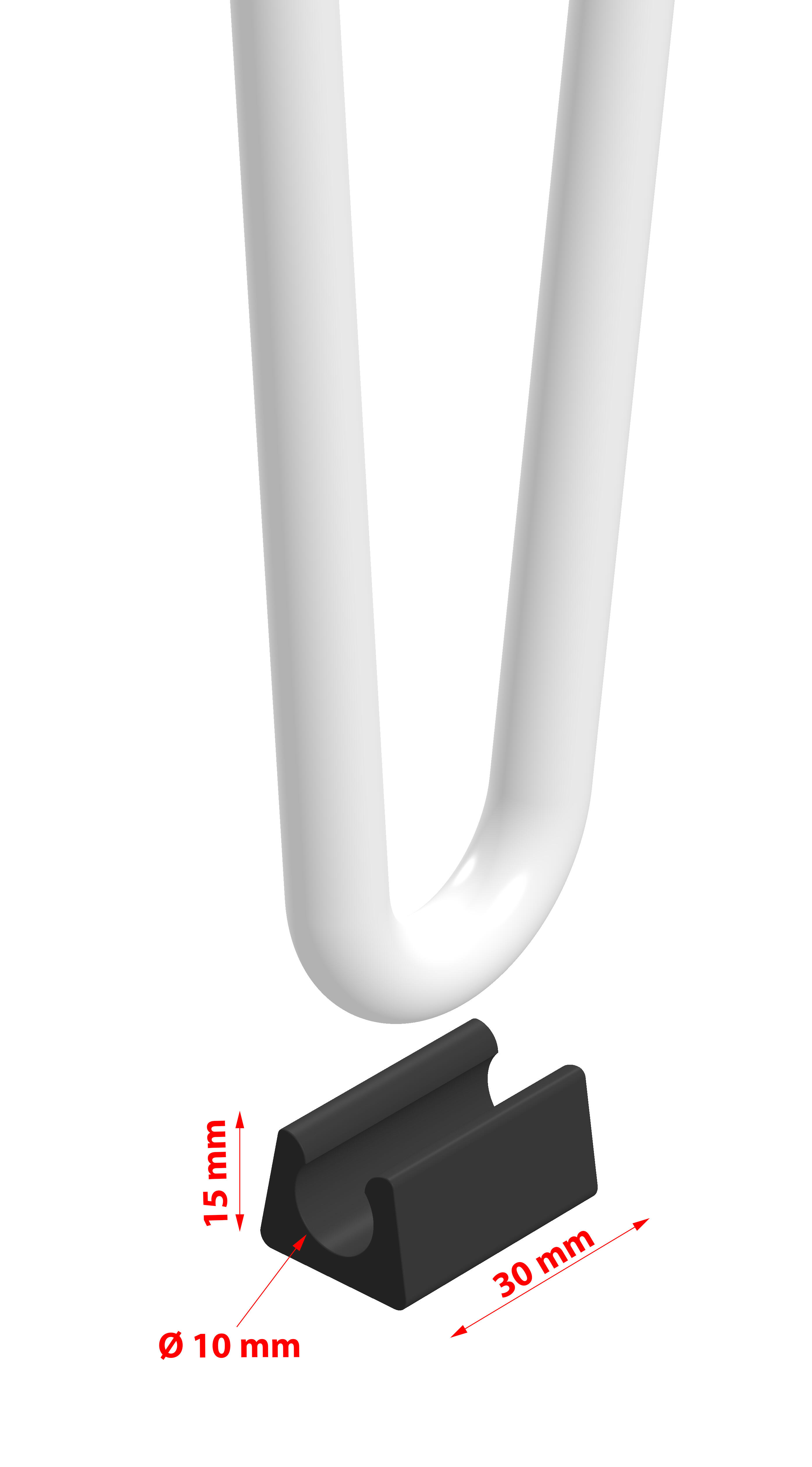 Embout de meuble rectangulaire plastique noir H.15 mm - 2